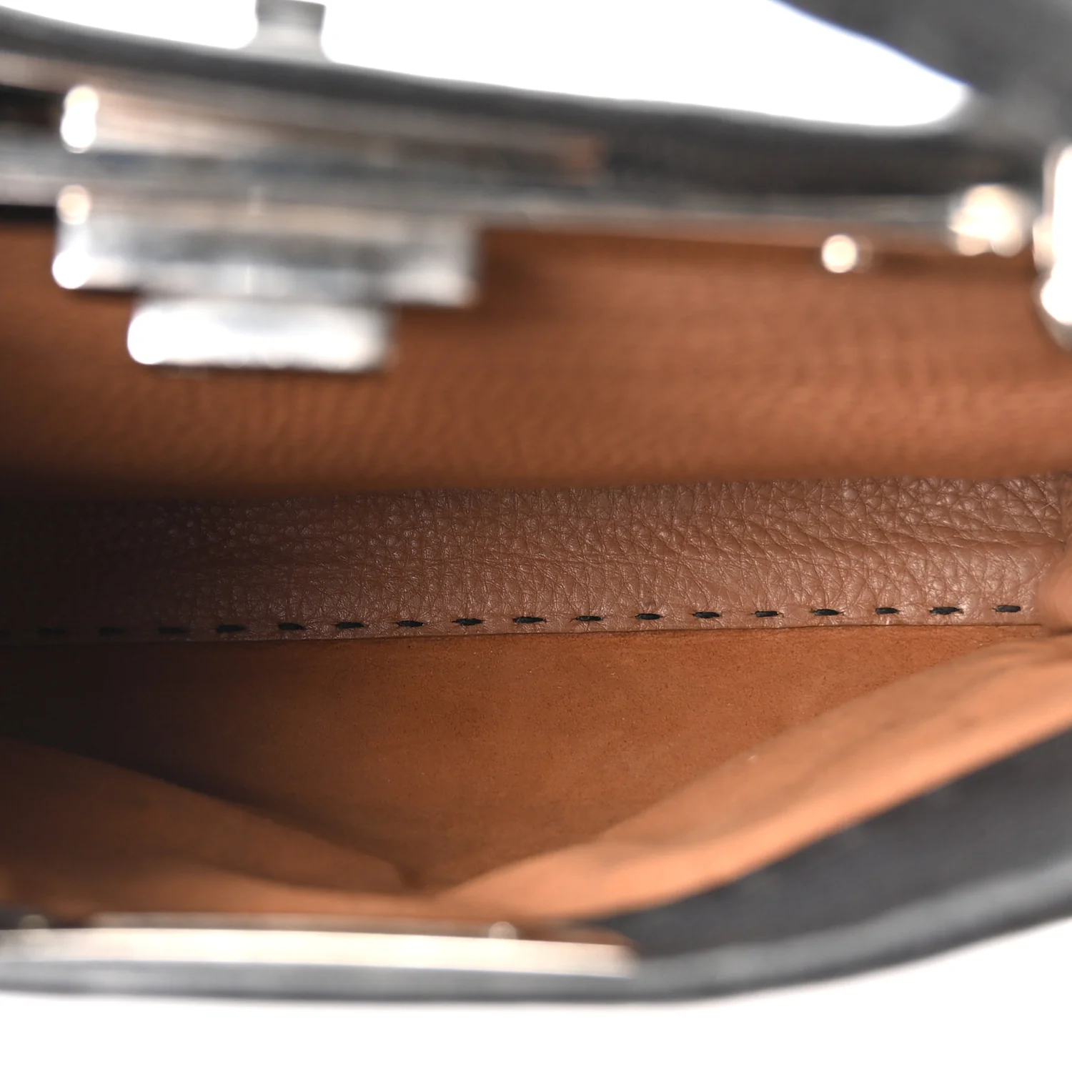 Cuoio Romano Selleria Bi-Color Medium Peekaboo Iconic Satchel Black Mou - Image 5