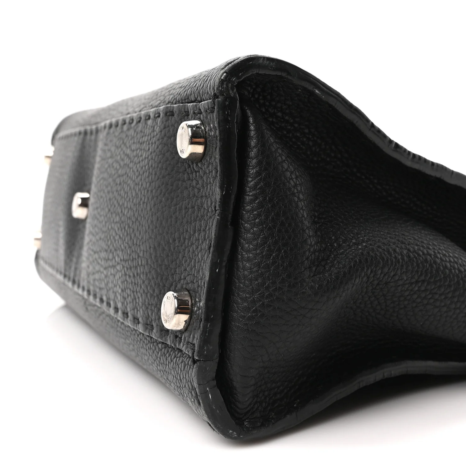 Cuoio Romano Selleria Bi-Color Medium Peekaboo Iconic Satchel Black Mou - Image 9