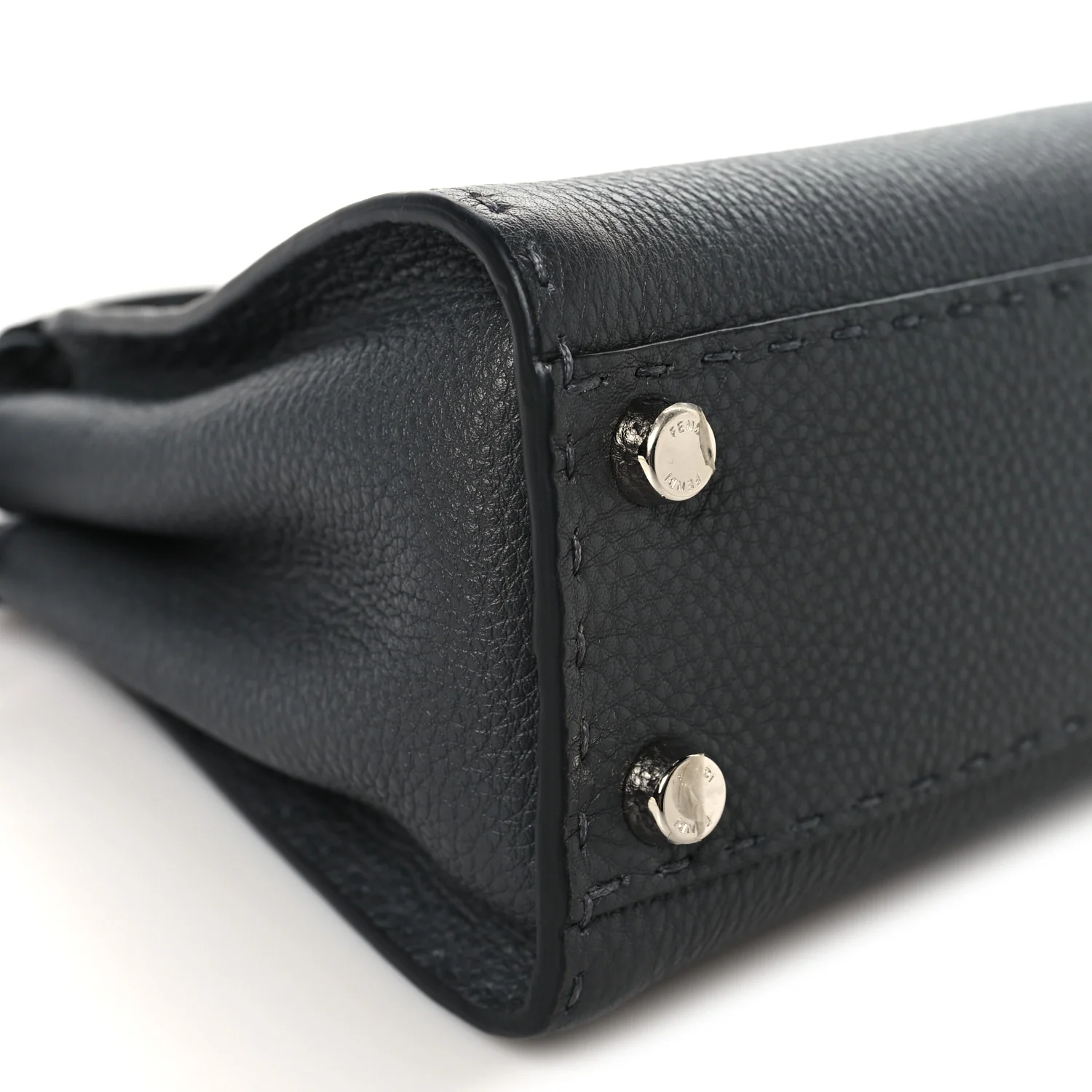 Cuoio Romano Selleria Bi-Color Mini Peekaboo Iconic Satchel Asfalto Latte - Image 9