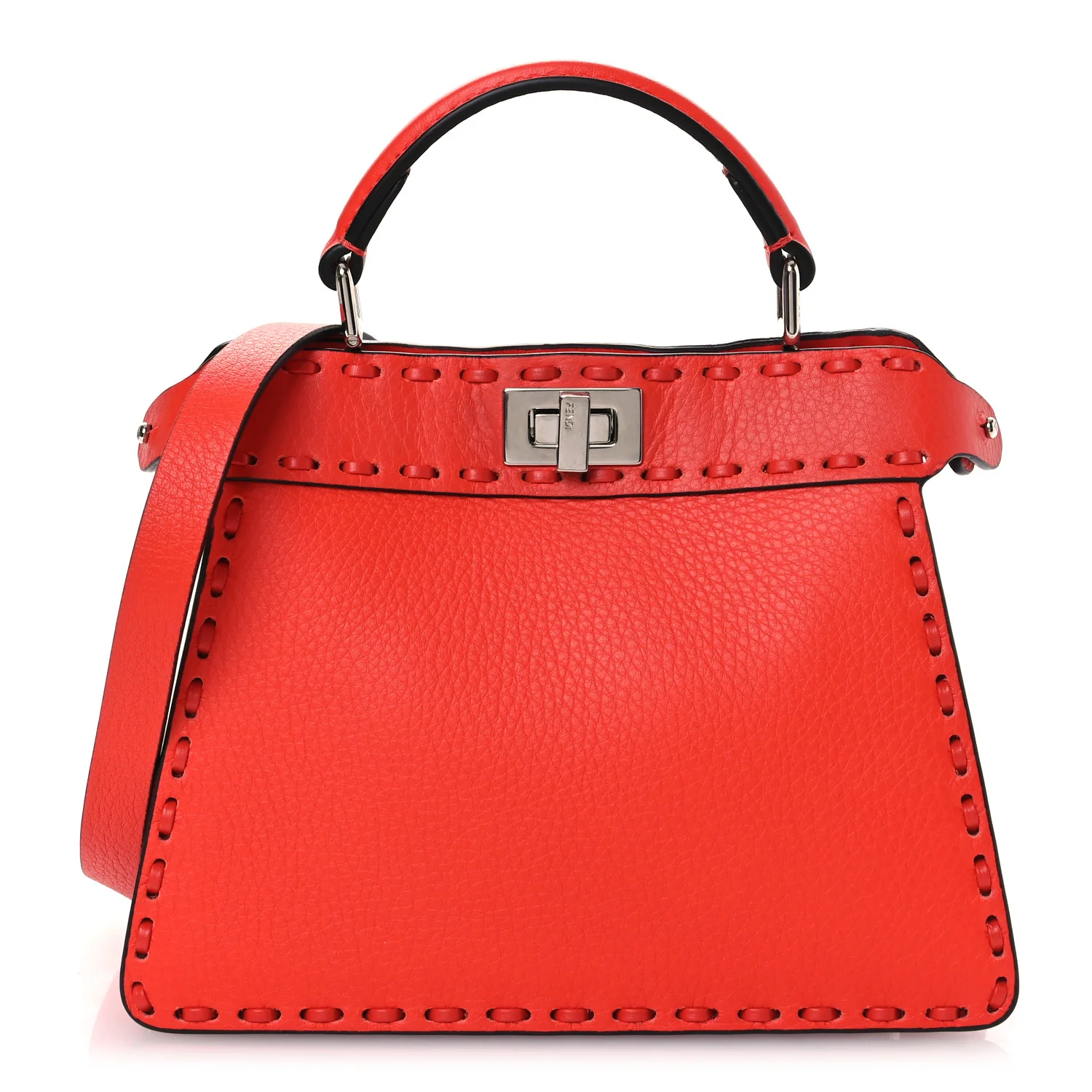 Cuoio Romano Selleria Petite Peekaboo I SEE U Iconic Satchel Papavero
