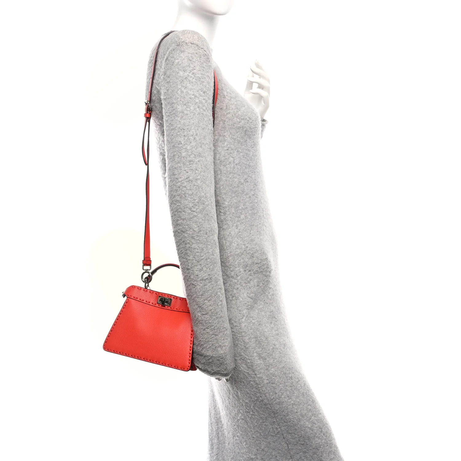 Cuoio Romano Selleria Petite Peekaboo I SEE U Iconic Satchel Papavero - Image 2