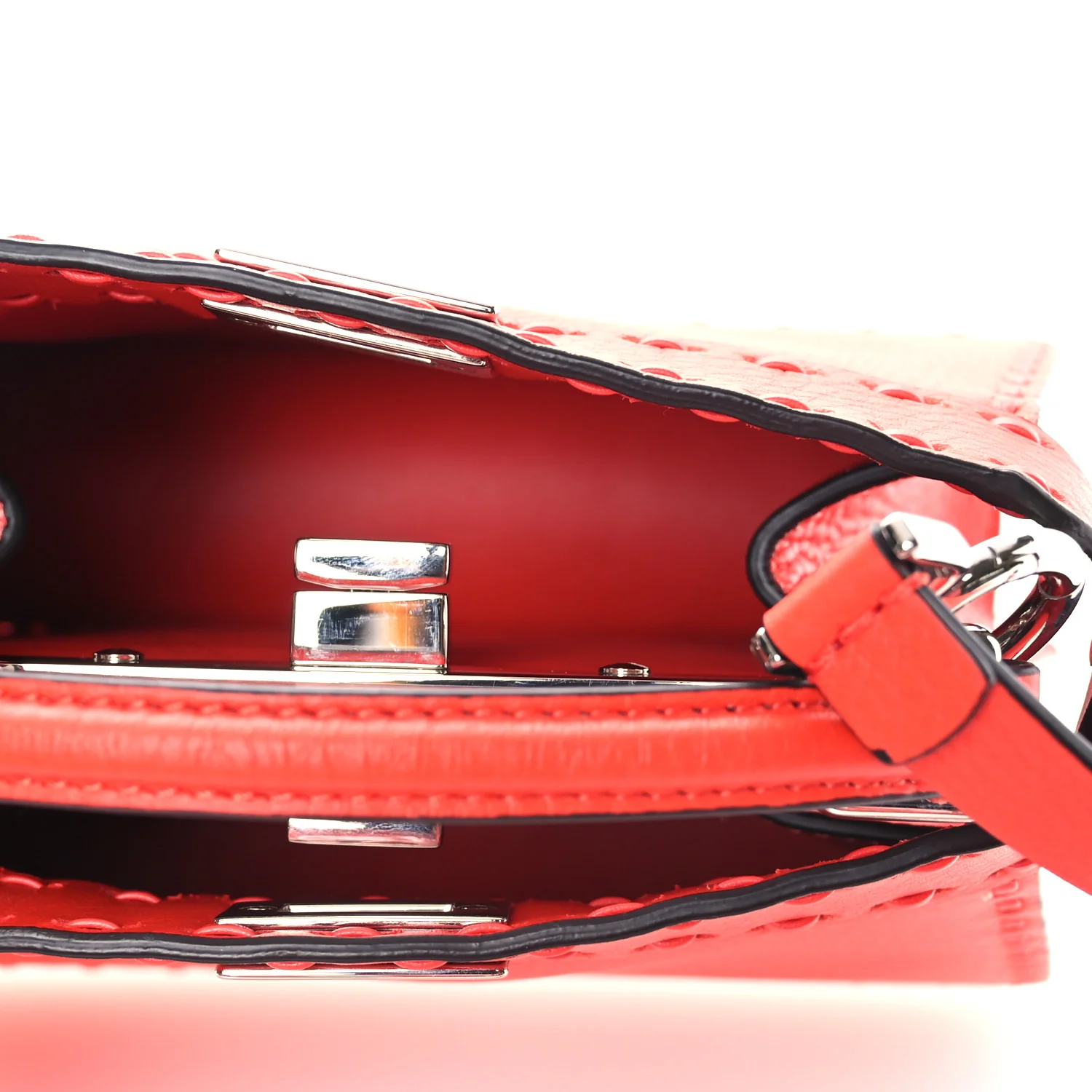 Cuoio Romano Selleria Petite Peekaboo I SEE U Iconic Satchel Papavero - Image 5