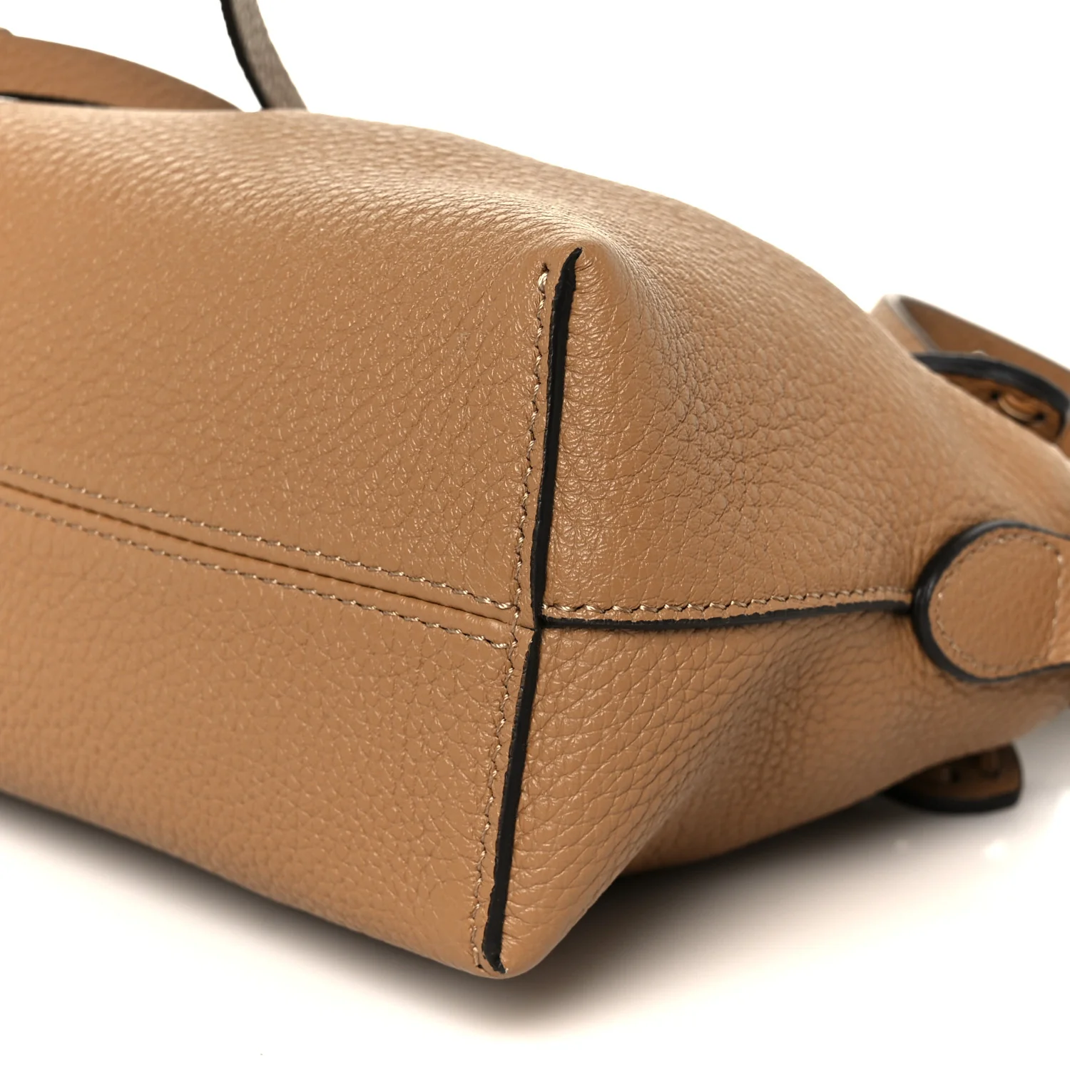 Cuoio Romano Selleria Sintetica Tape Stitch Mini By The Way Boston Bag Beige - Image 11