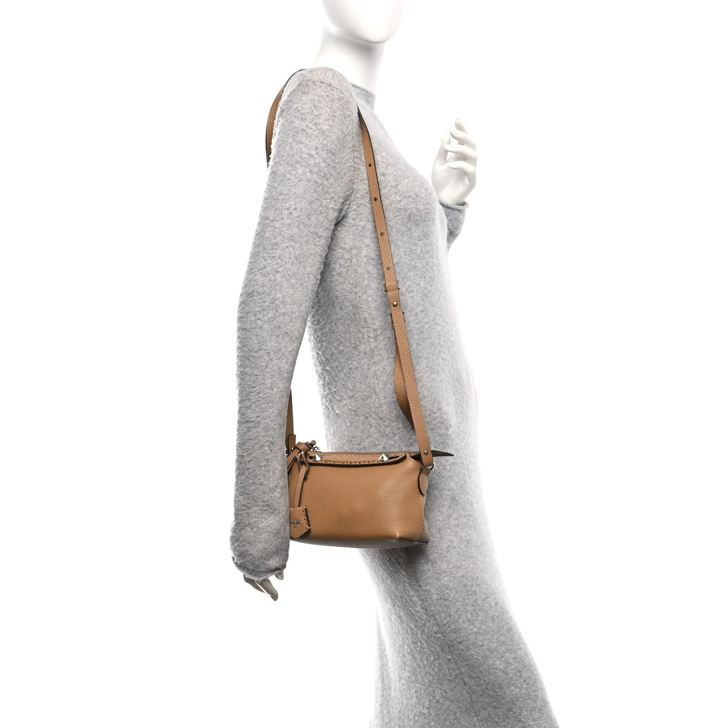 Cuoio Romano Selleria Sintetica Tape Stitch Mini By The Way Boston Bag Beige - Image 2