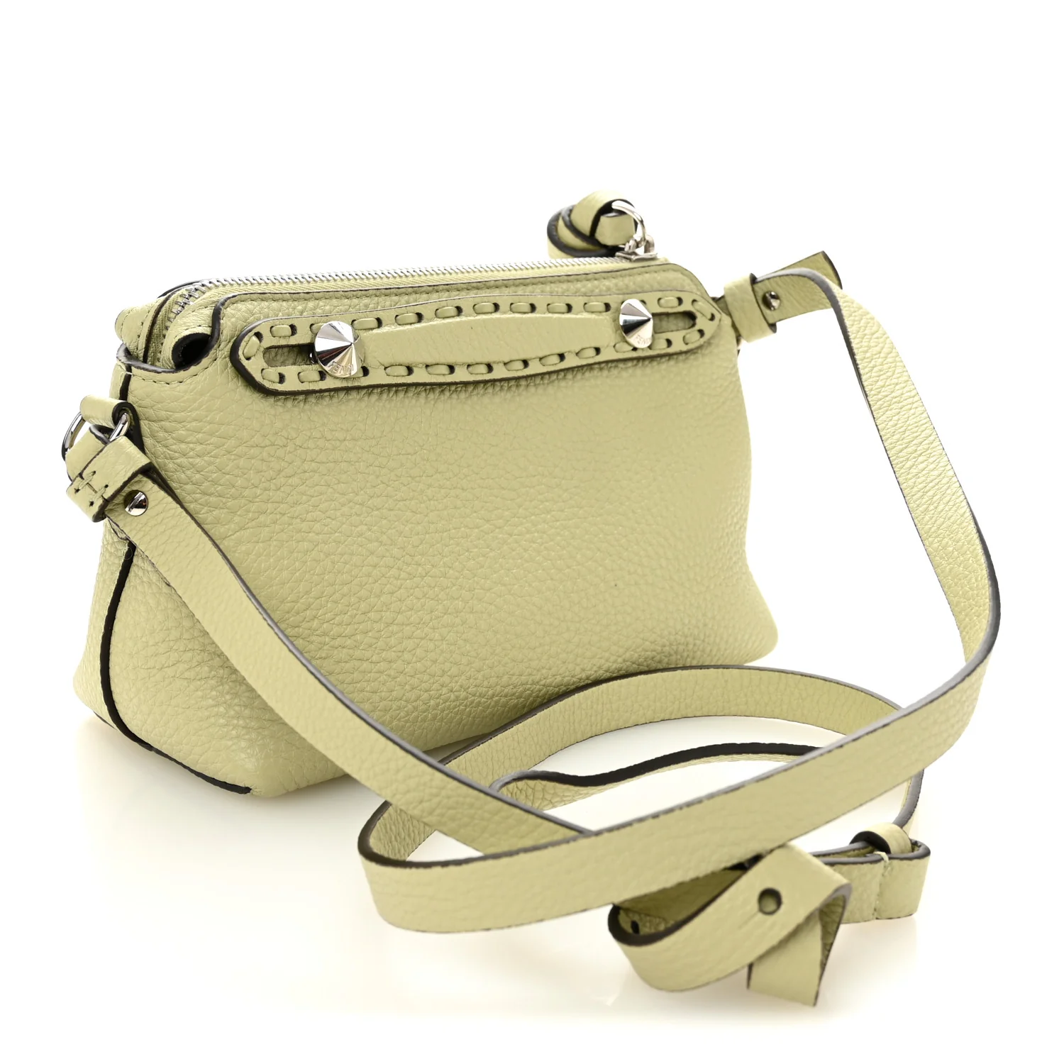 Cuoio Romano Selleria Sintetica Tape Stitch Mini By The Way Boston Bag Sage Green - Image 3