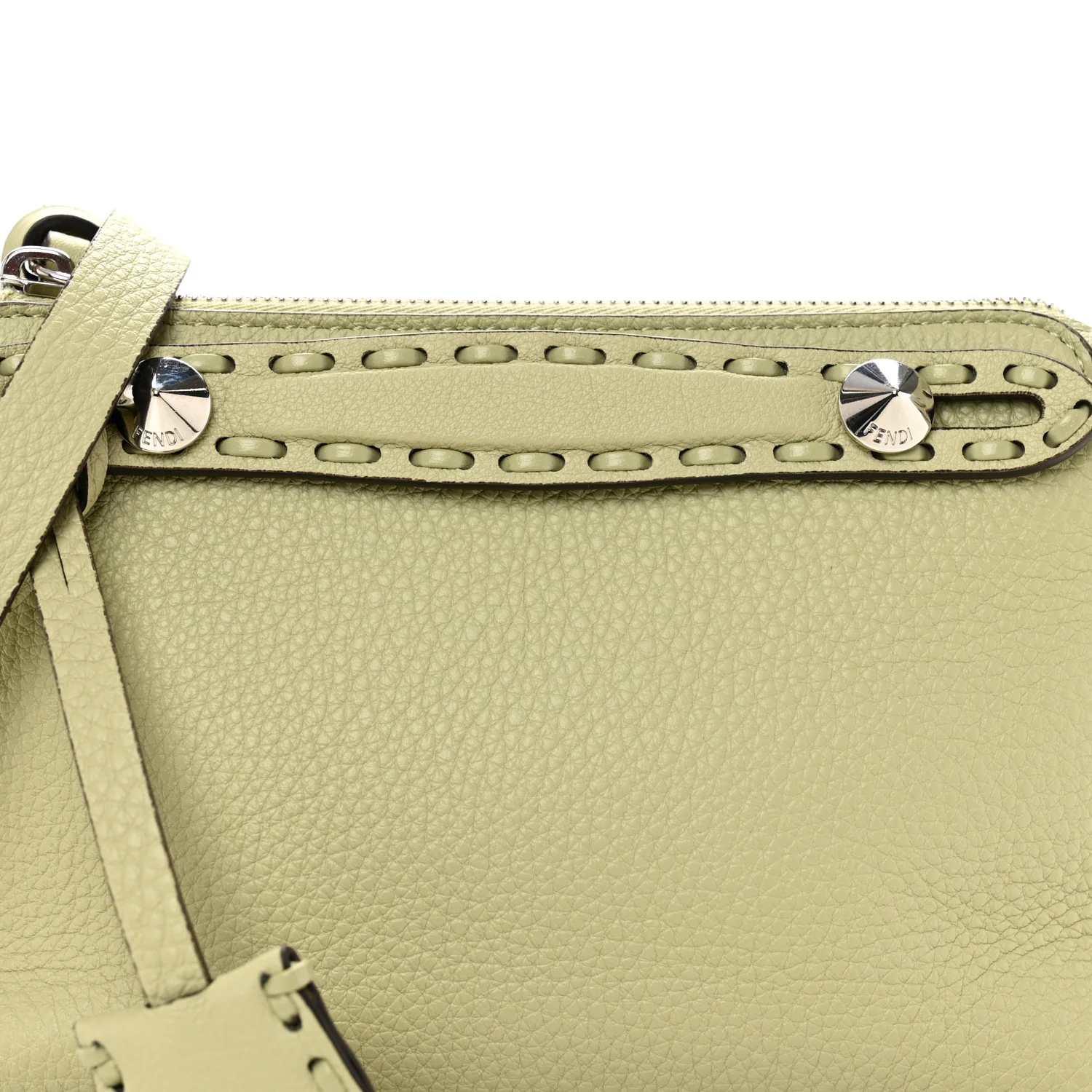 Cuoio Romano Selleria Sintetica Tape Stitch Mini By The Way Boston Bag Sage Green - Image 7