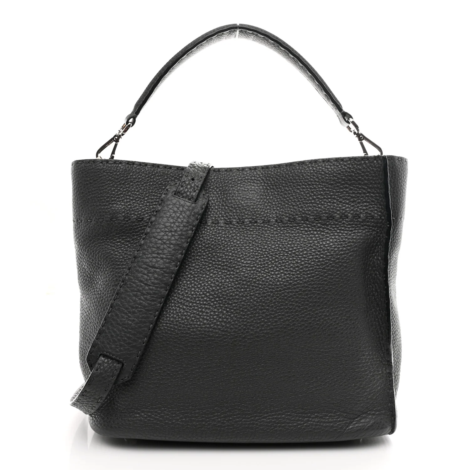 Cuoio Romano Selleria Small Anna Bucket Bag Asfalto