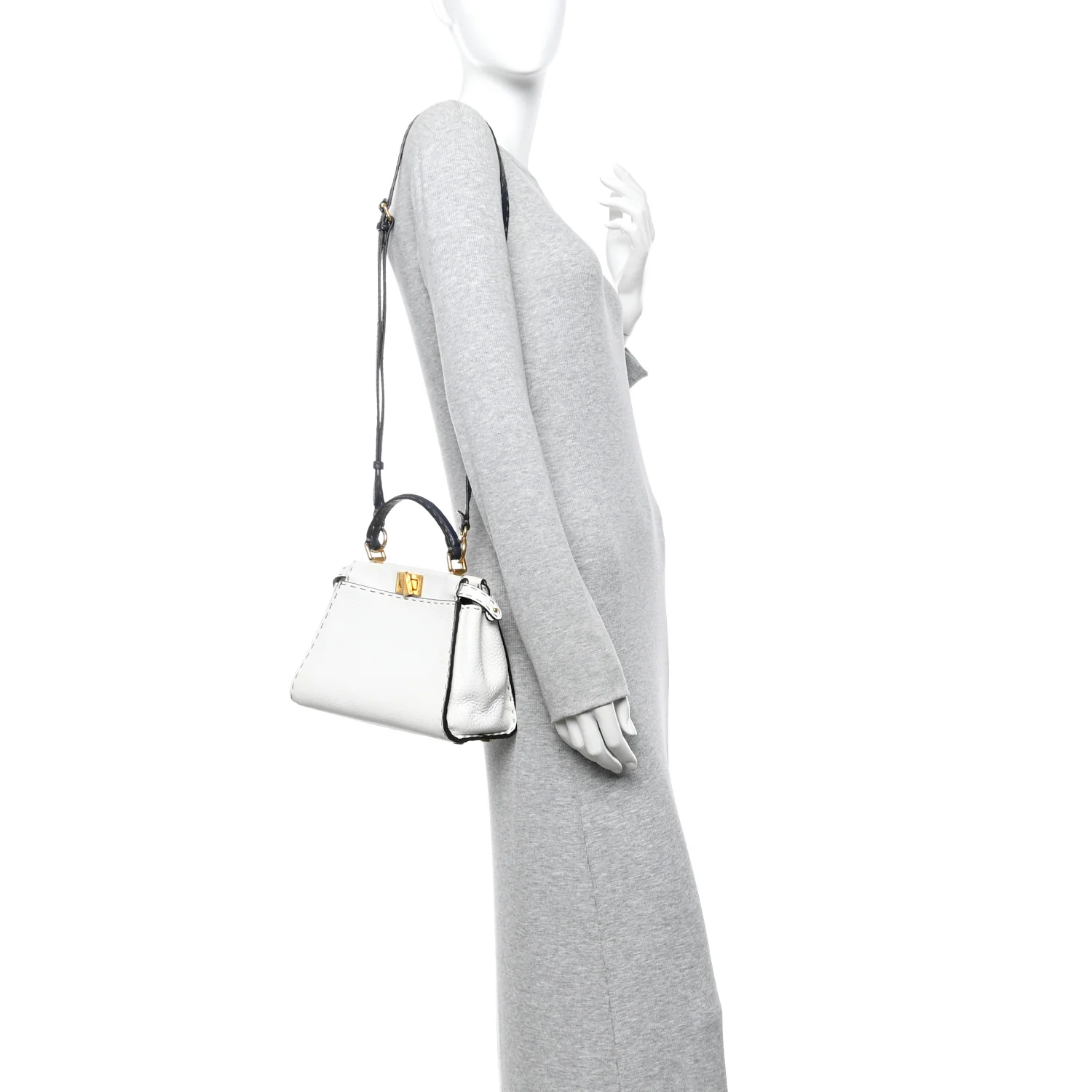 Cuoio Romano Selleria Tri-color Mini Peekaboo Iconic Satchel White Indaco Saddler - Image 2