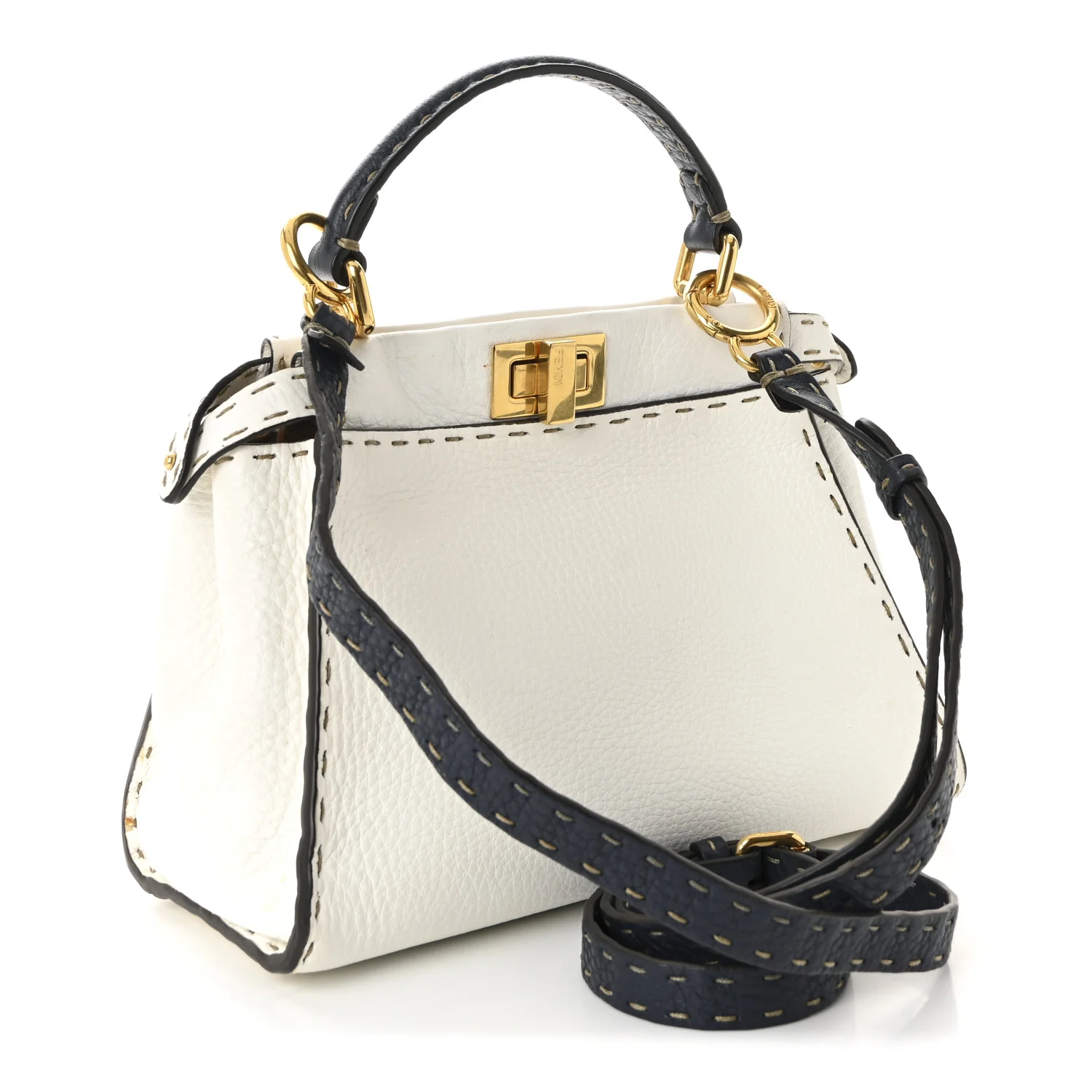 Cuoio Romano Selleria Tri-color Mini Peekaboo Iconic Satchel White Indaco Saddler - Image 3