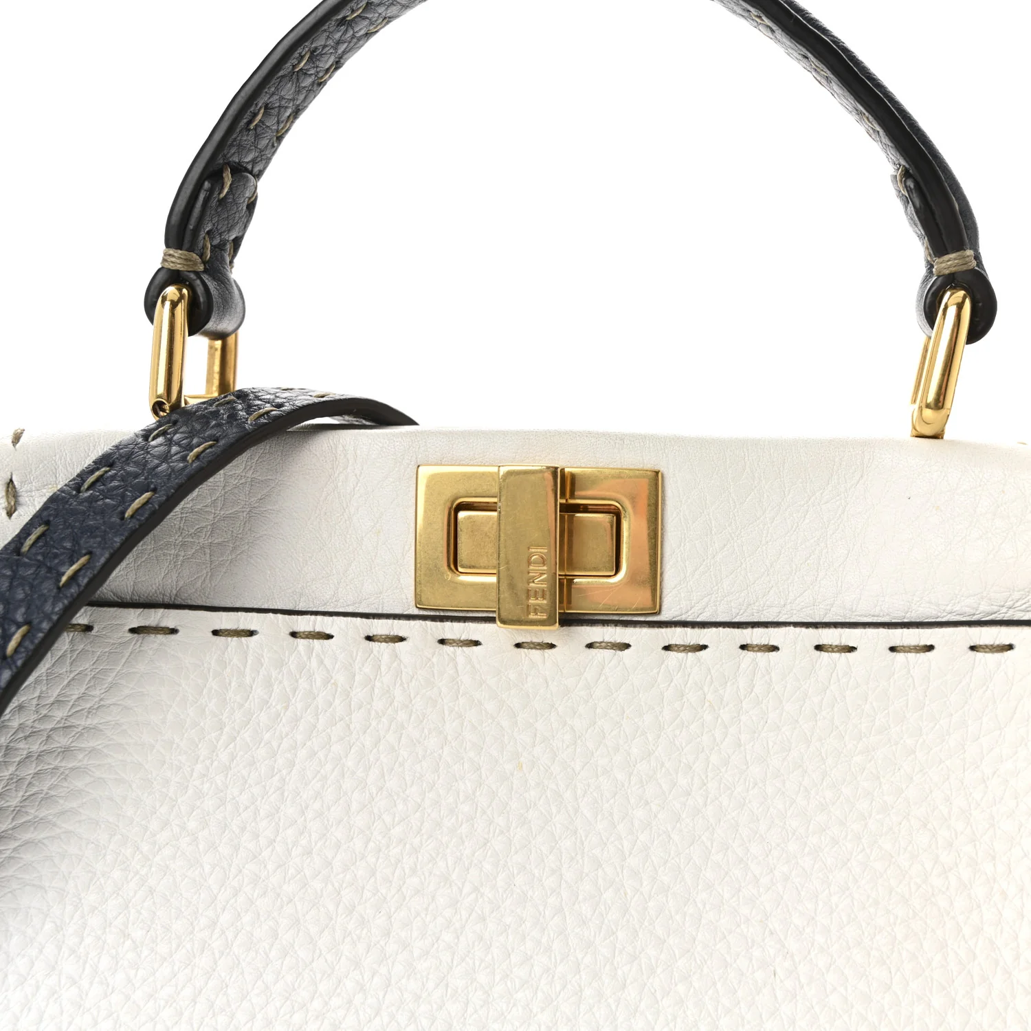 Cuoio Romano Selleria Tri-color Mini Peekaboo Iconic Satchel White Indaco Saddler - Image 7
