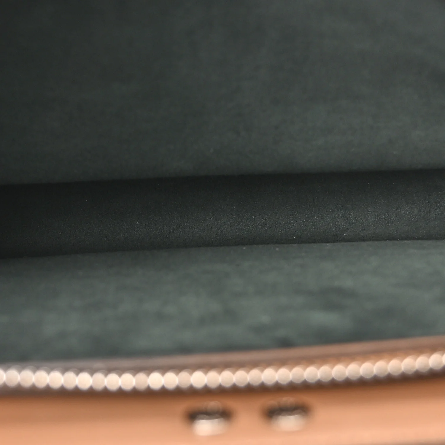 Cuoio Romano Vitello Cover Glazed Fabric Bi-Color FF 1974 Mini Peekaboo I SEE U Satchel  Grigio Chiaro Ghiaia - Image 5