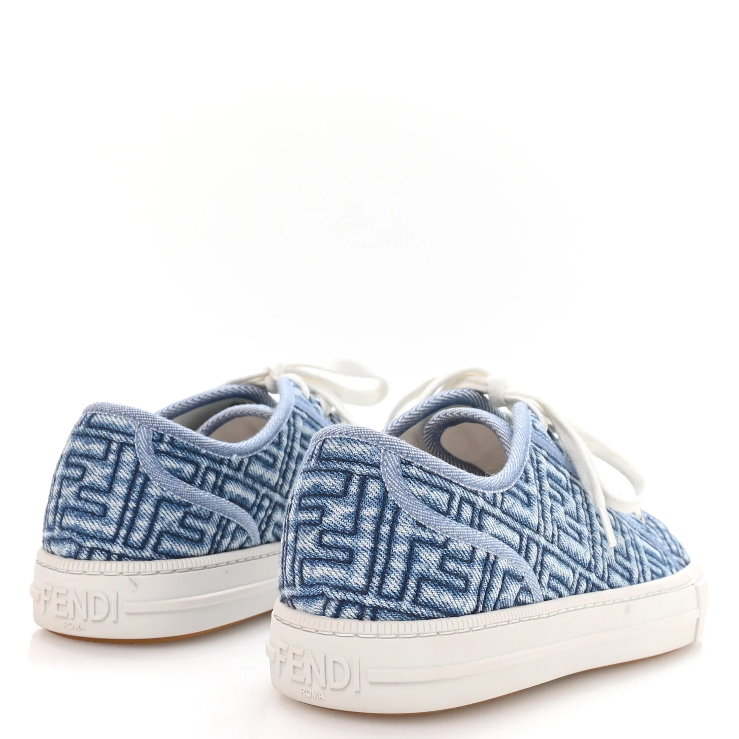 Denim Jacquard FF Matelasse Womens Domino Low Top Sneakers 37.5 Blue Navy - Image 5