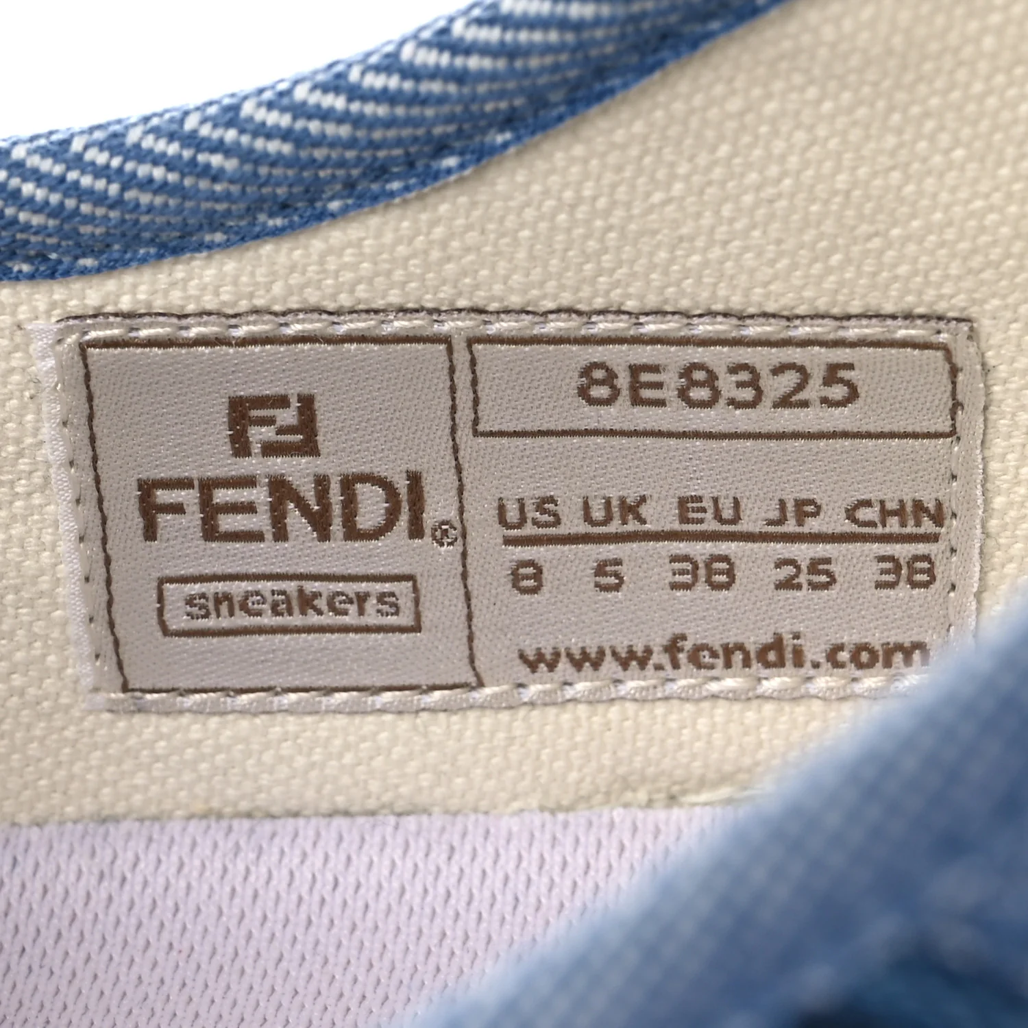 Denim Jacquard FF Matelasse Womens Domino Low Top Sneakers 38 Blue Navy - Image 10