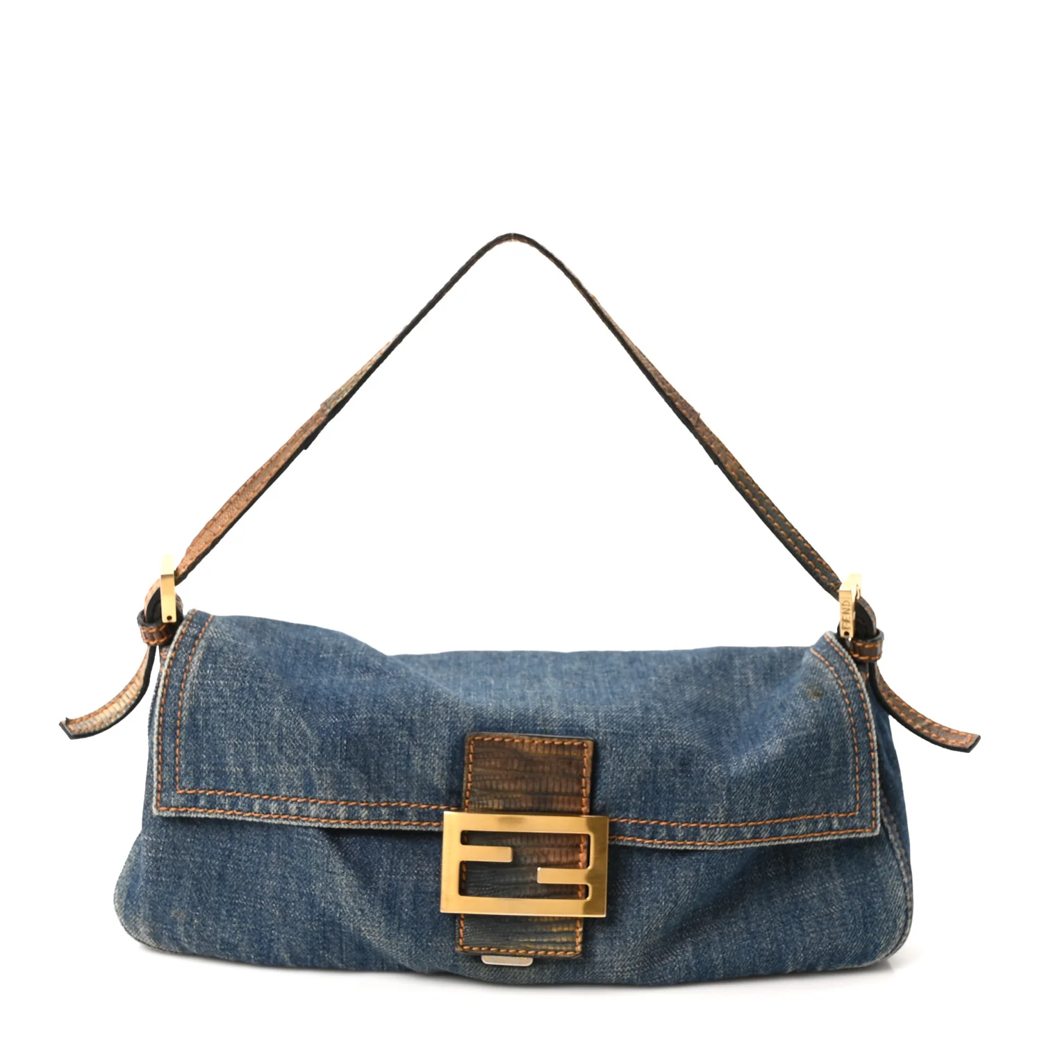 Denim Lizard Baguette Blue