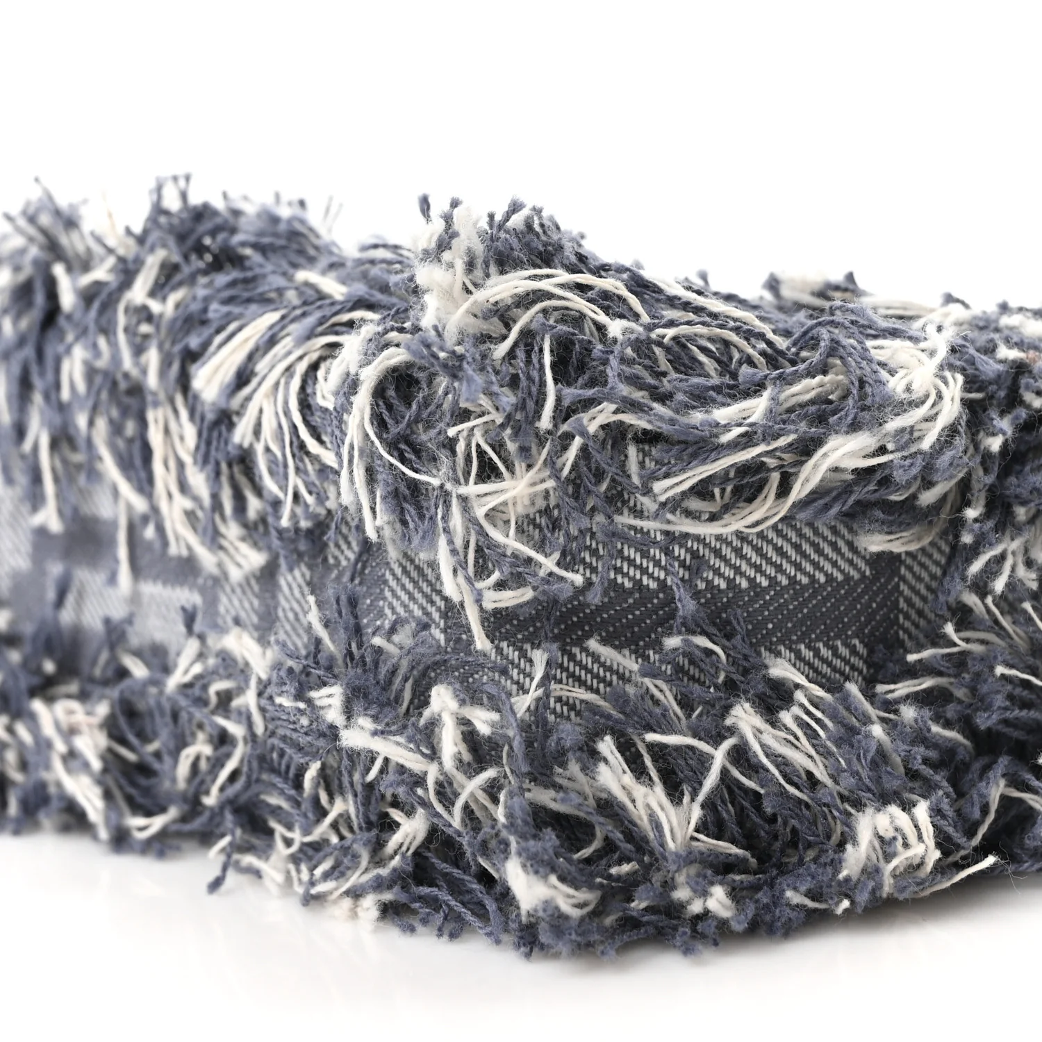 Denim Vitello Fringe FF Embroidered Baguette Pouch Myrtle Dark Nut - Image 9