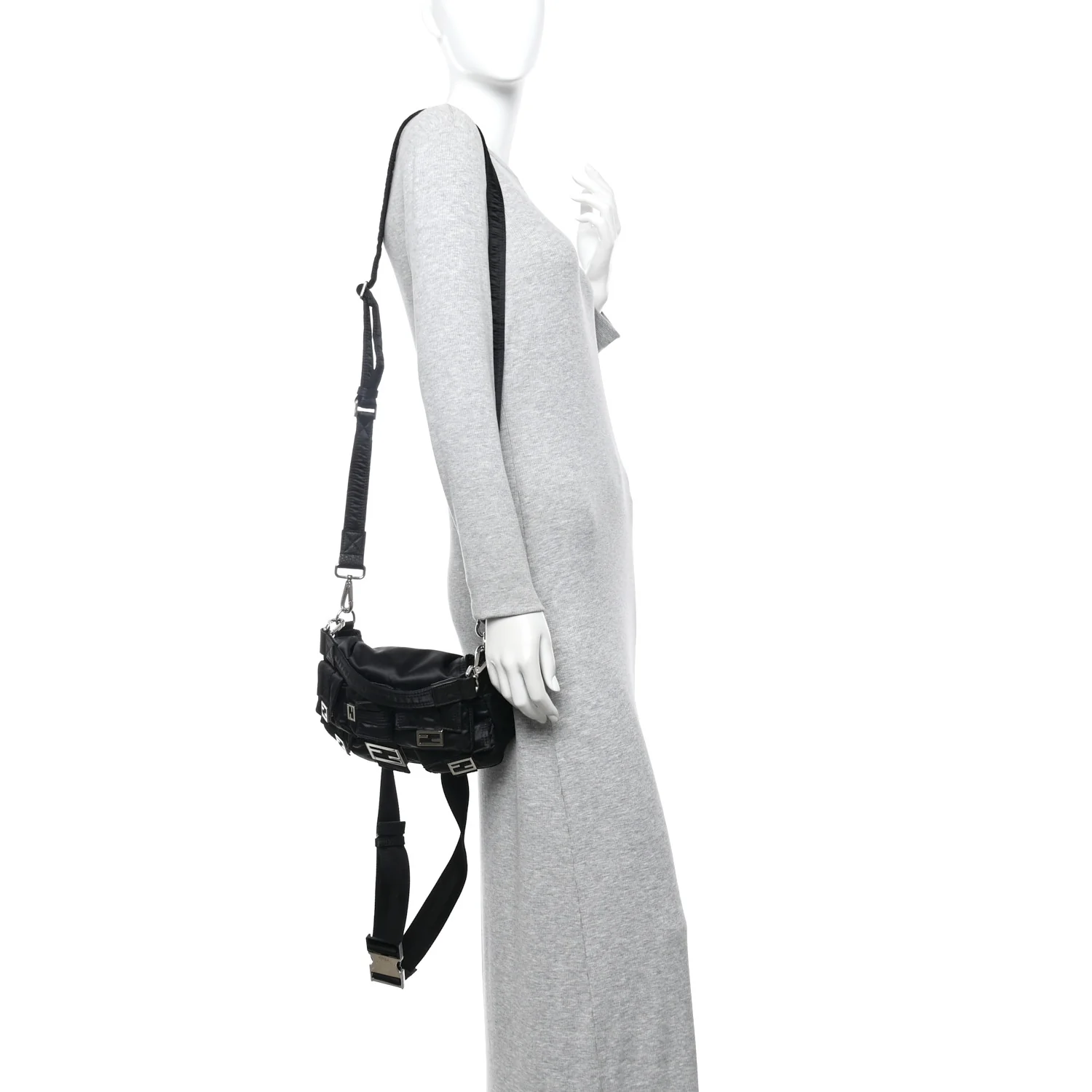 Econyl Cuoio Romano Multipocket Baguette Black - Image 2