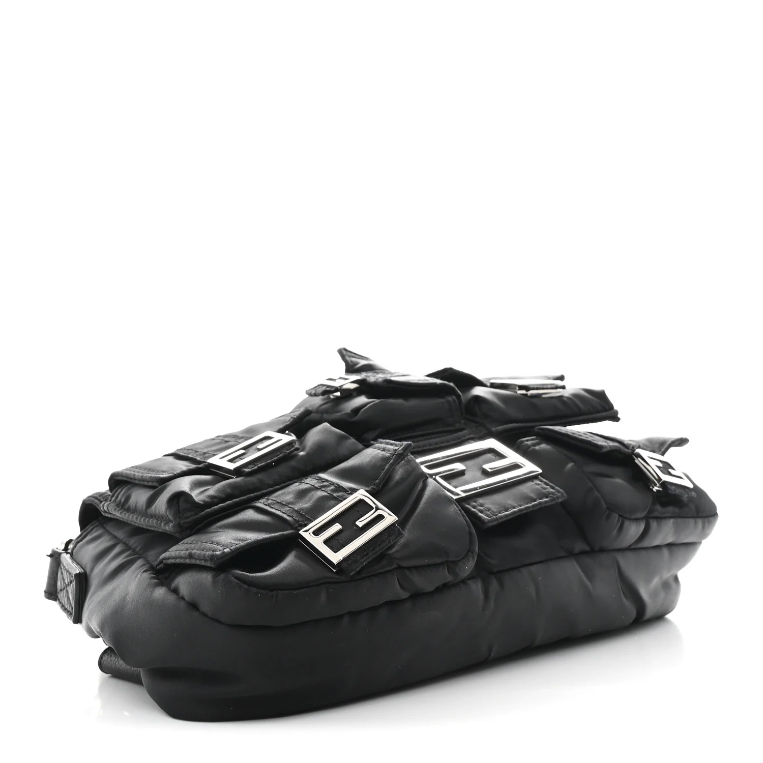 Econyl Cuoio Romano Multipocket Baguette Black - Image 4