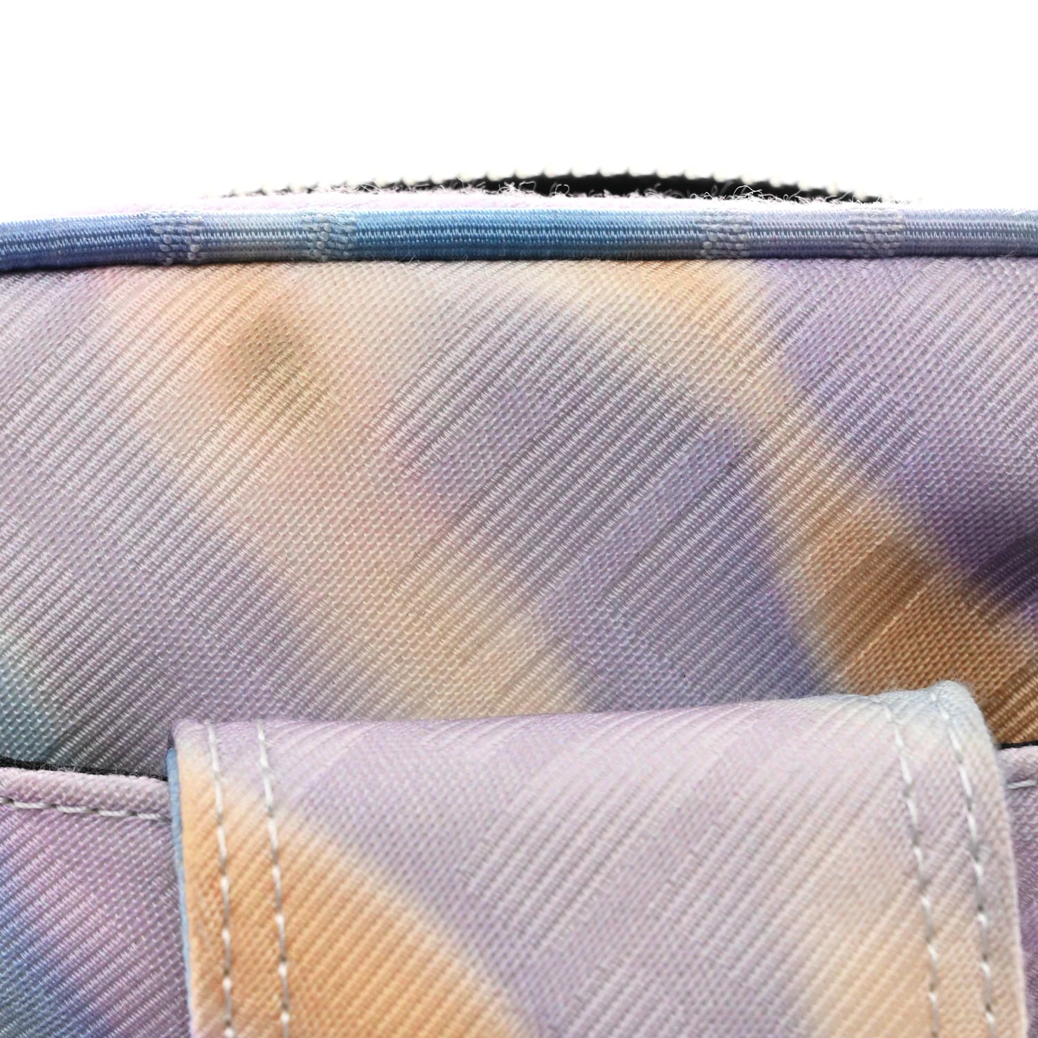 Econyl Nylon Cuoio Romano Baguette Crossbody Phone Pouch Azzurro - Image 11