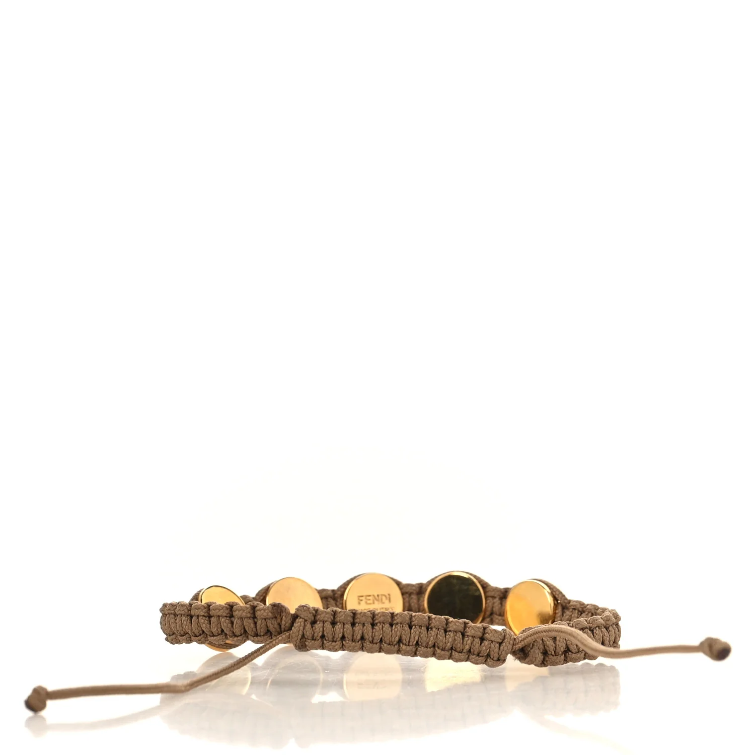 Fabric Braided Studded Bracelet Brown - Image 3