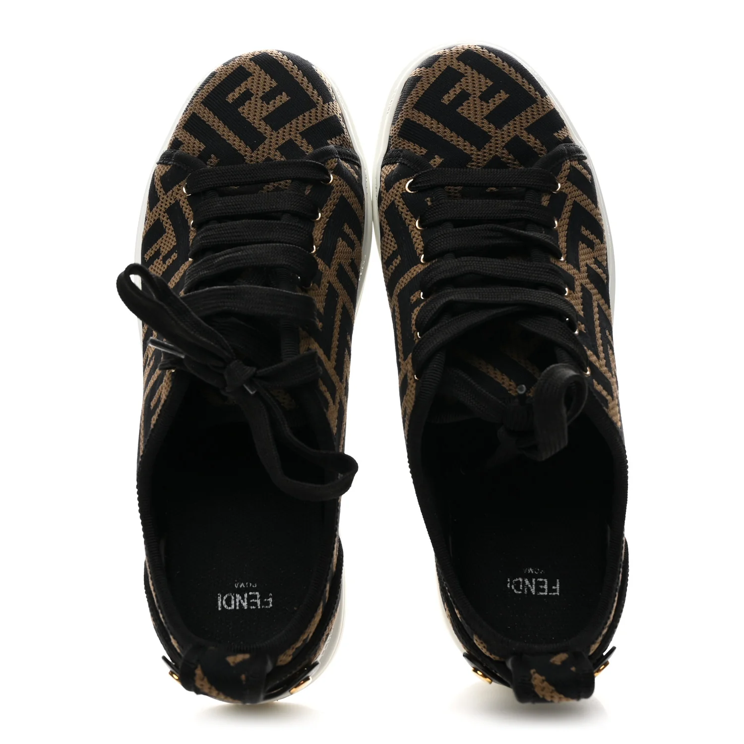 Fabric FF Micro-Perforated Rise Low Top Sneakers 38.5 Tobacco Black - Image 2