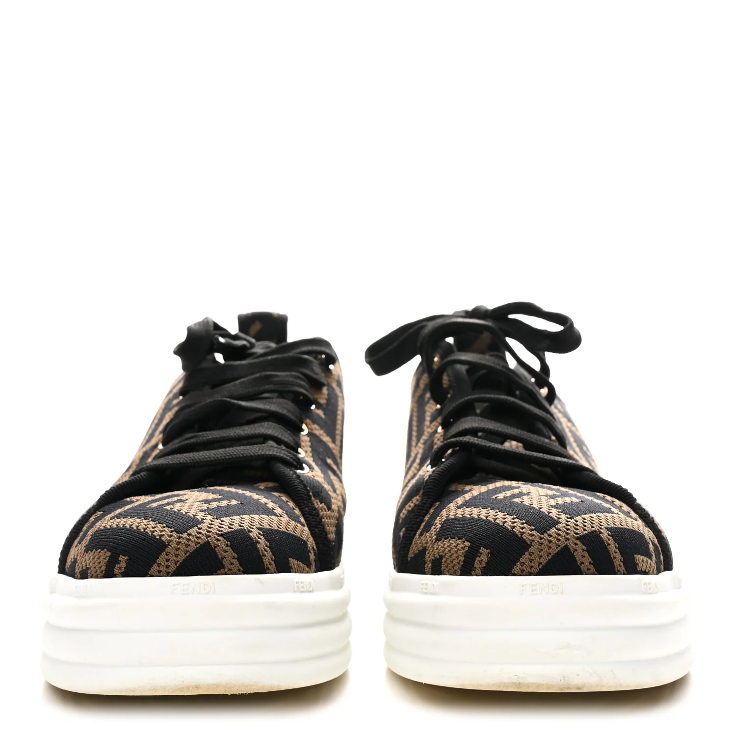 Fabric FF Micro-Perforated Rise Low Top Sneakers 38.5 Tobacco Black - Image 3