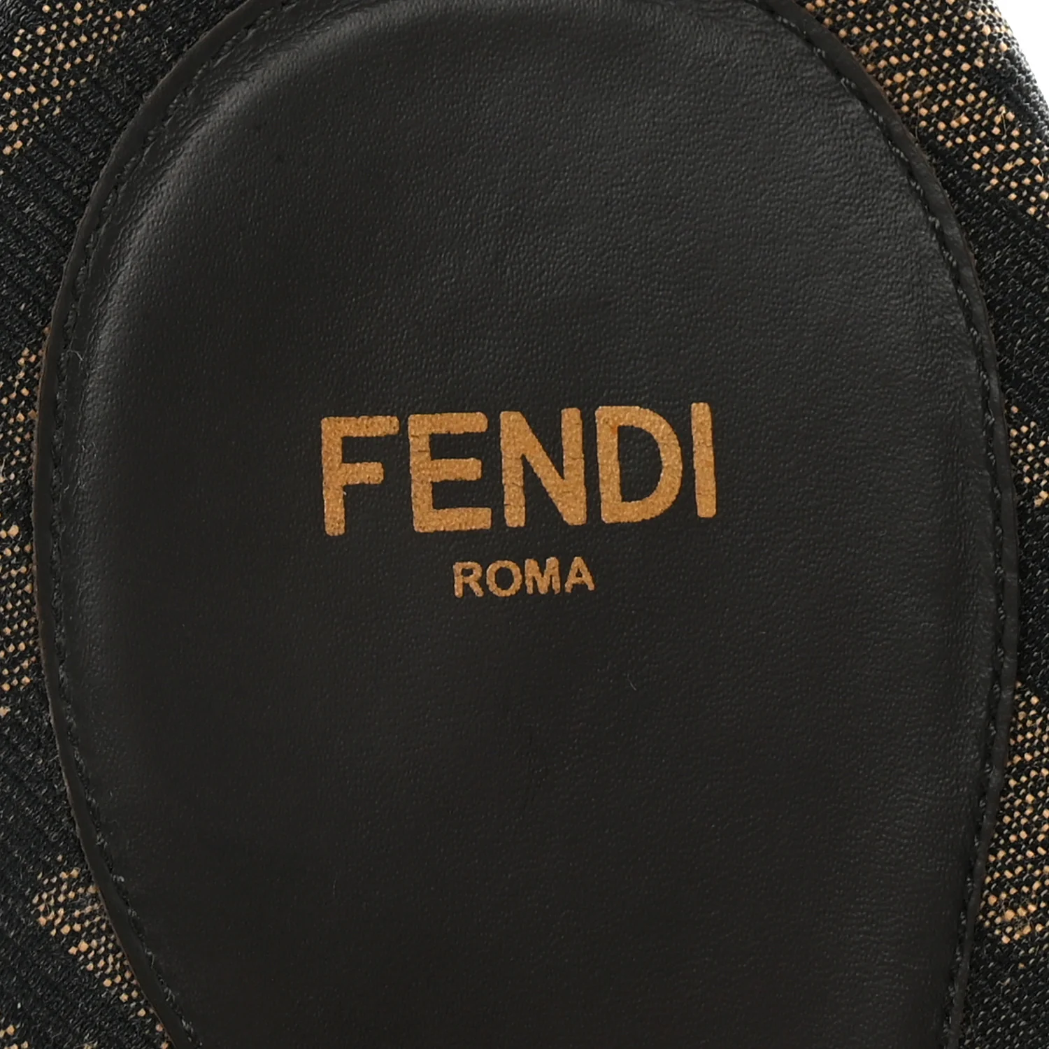Fabric Jacquard FF 1974 Fendi Feel Slide Sandals 37.5 Tobacco Black - Image 8