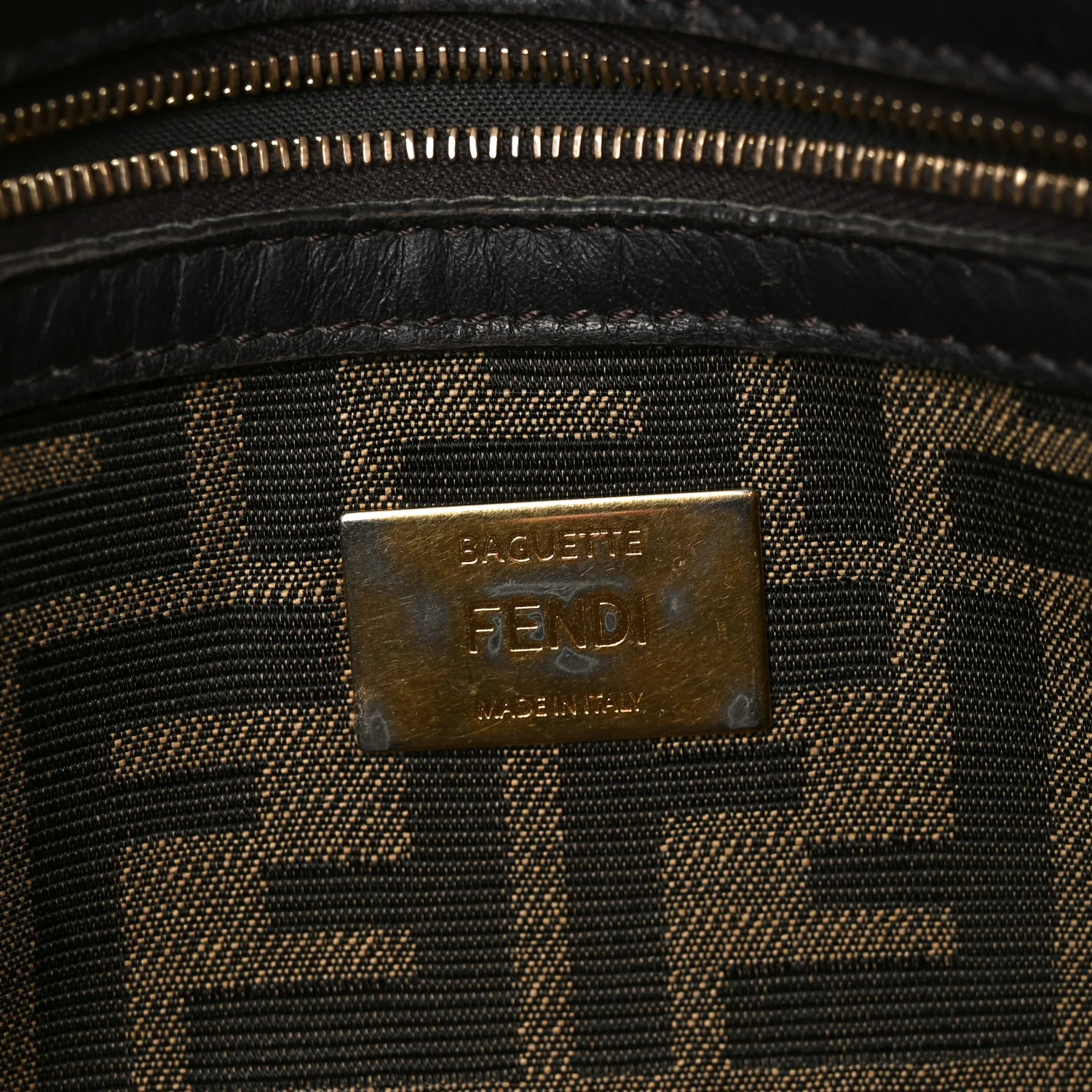 Fabric Jacquard FF 1974 Medium Baguette Tobacco Moro Black - Image 6