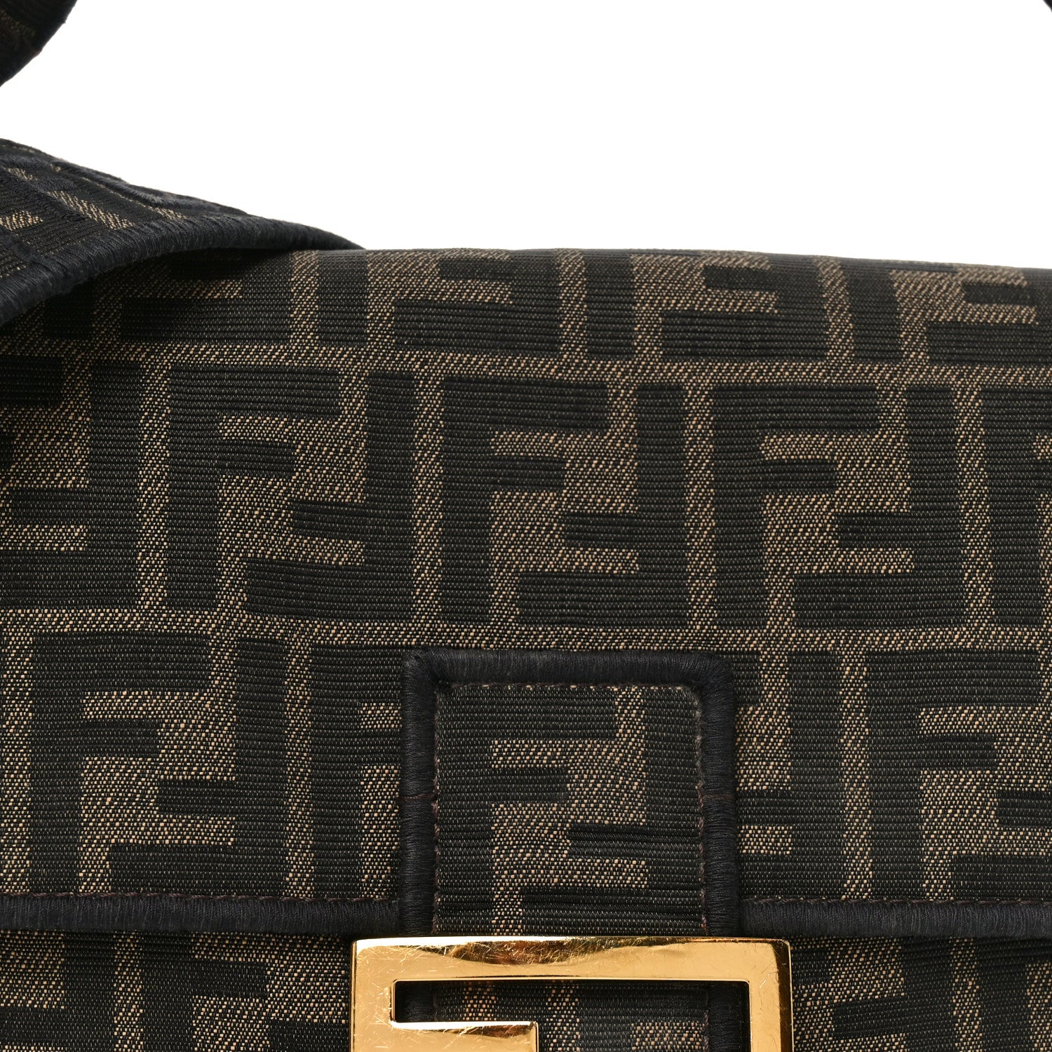 Fabric Jacquard FF 1974 Medium Baguette Tobacco Moro Black - Image 8