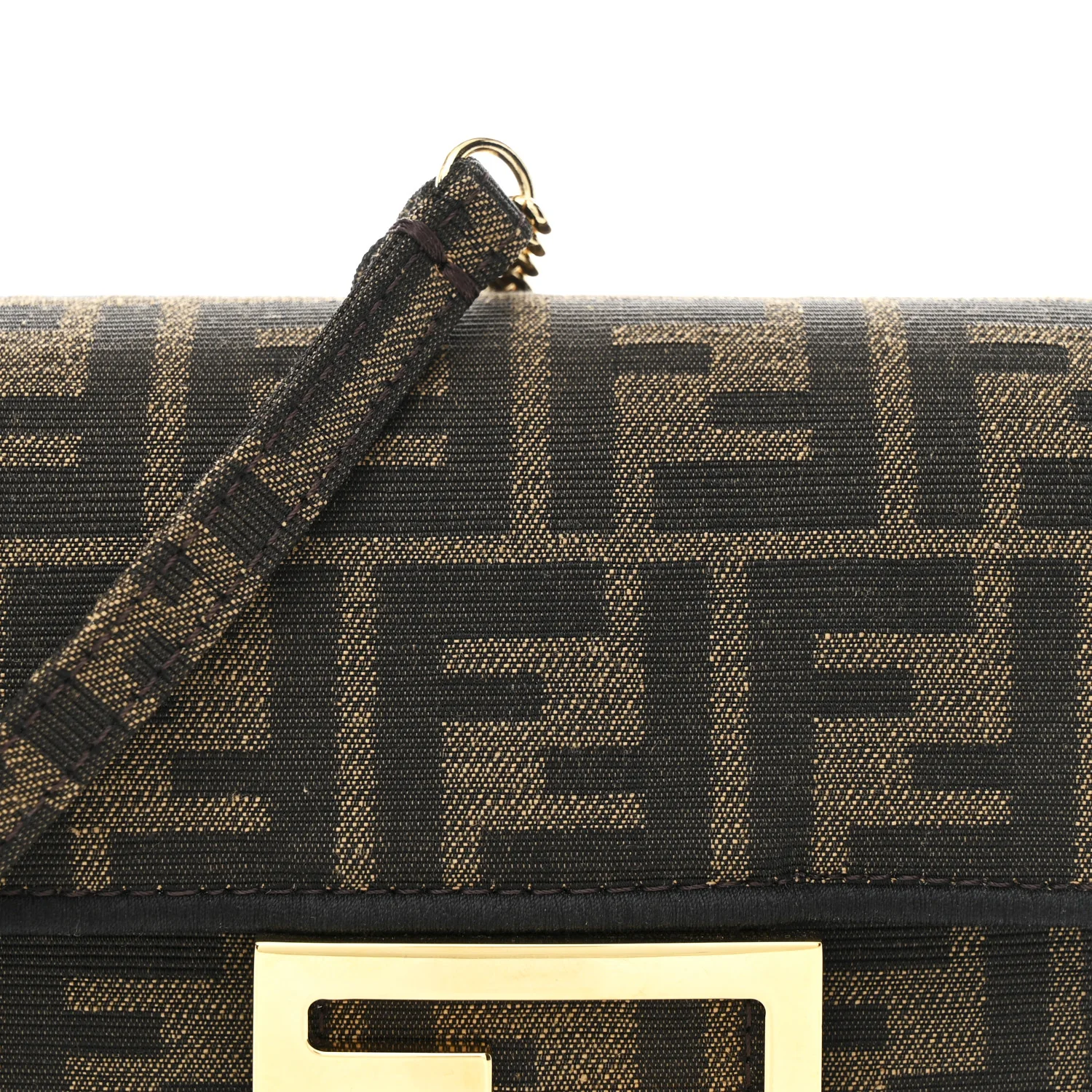 Fabric Jacquard FF 1974 Mini Baguette Tobacco Moro Black - Image 8