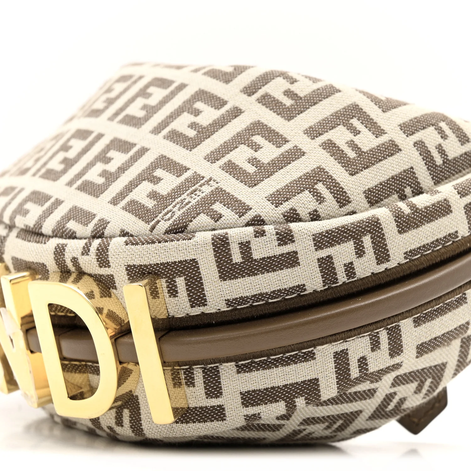 Fabric Jacquard FF 1974 Nano Fendigraphy Hobo Charm Beige - Image 10