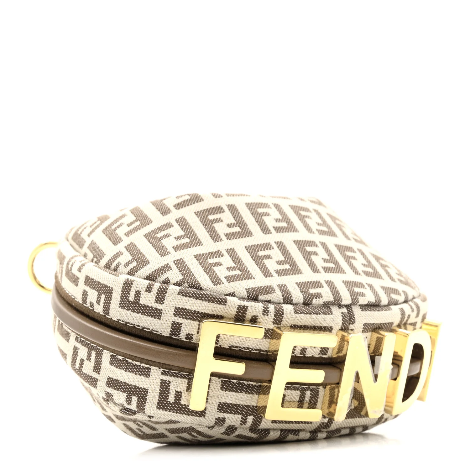 Fabric Jacquard FF 1974 Nano Fendigraphy Hobo Charm Beige - Image 4