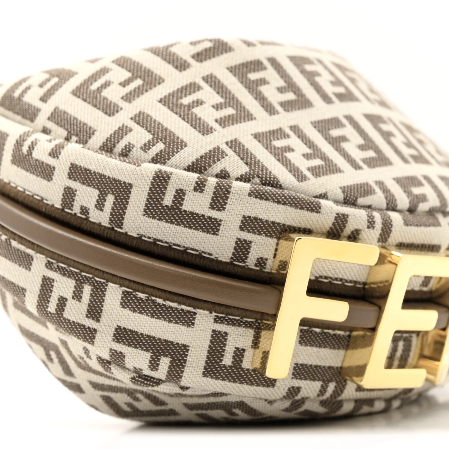 Fabric Jacquard FF 1974 Nano Fendigraphy Hobo Charm Beige - Image 9