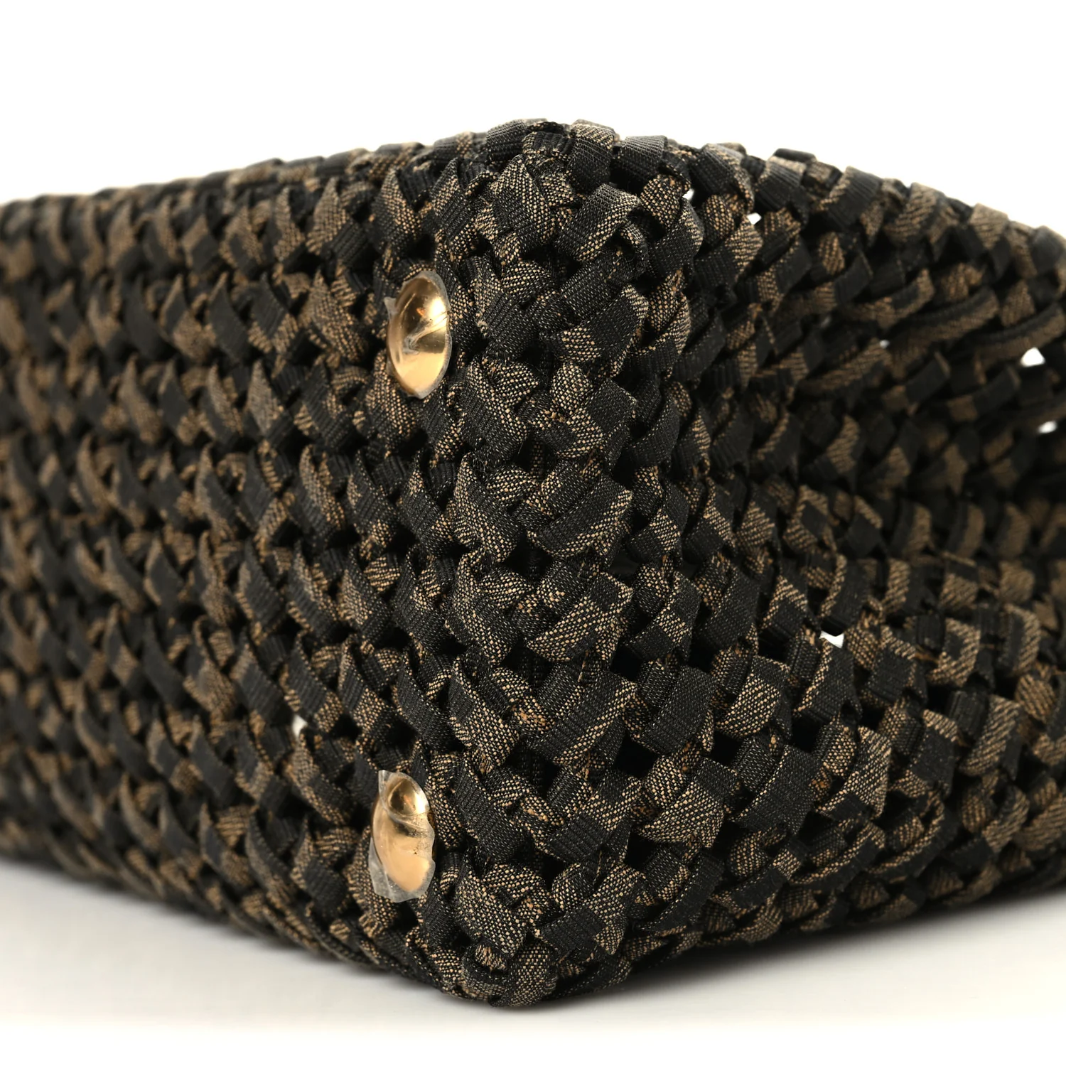 Fabric Jacquard FF 1974 Woven Knotted Medium Peekaboo Iconic Satchel Tobacco Moro - Image 10