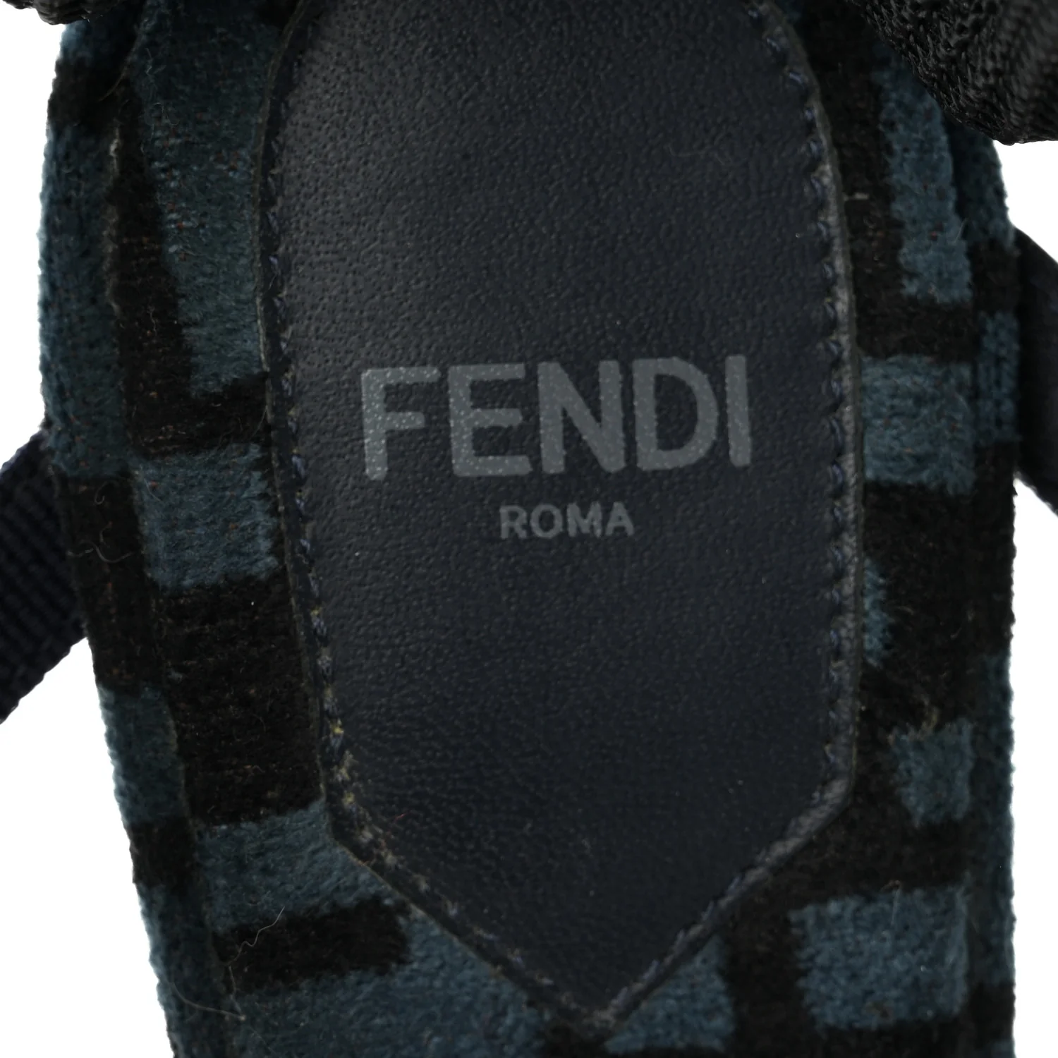 Fabric Jacquard FF Colibri Lite 85mm Slingback Pumps 38 Black Blue - Image 7