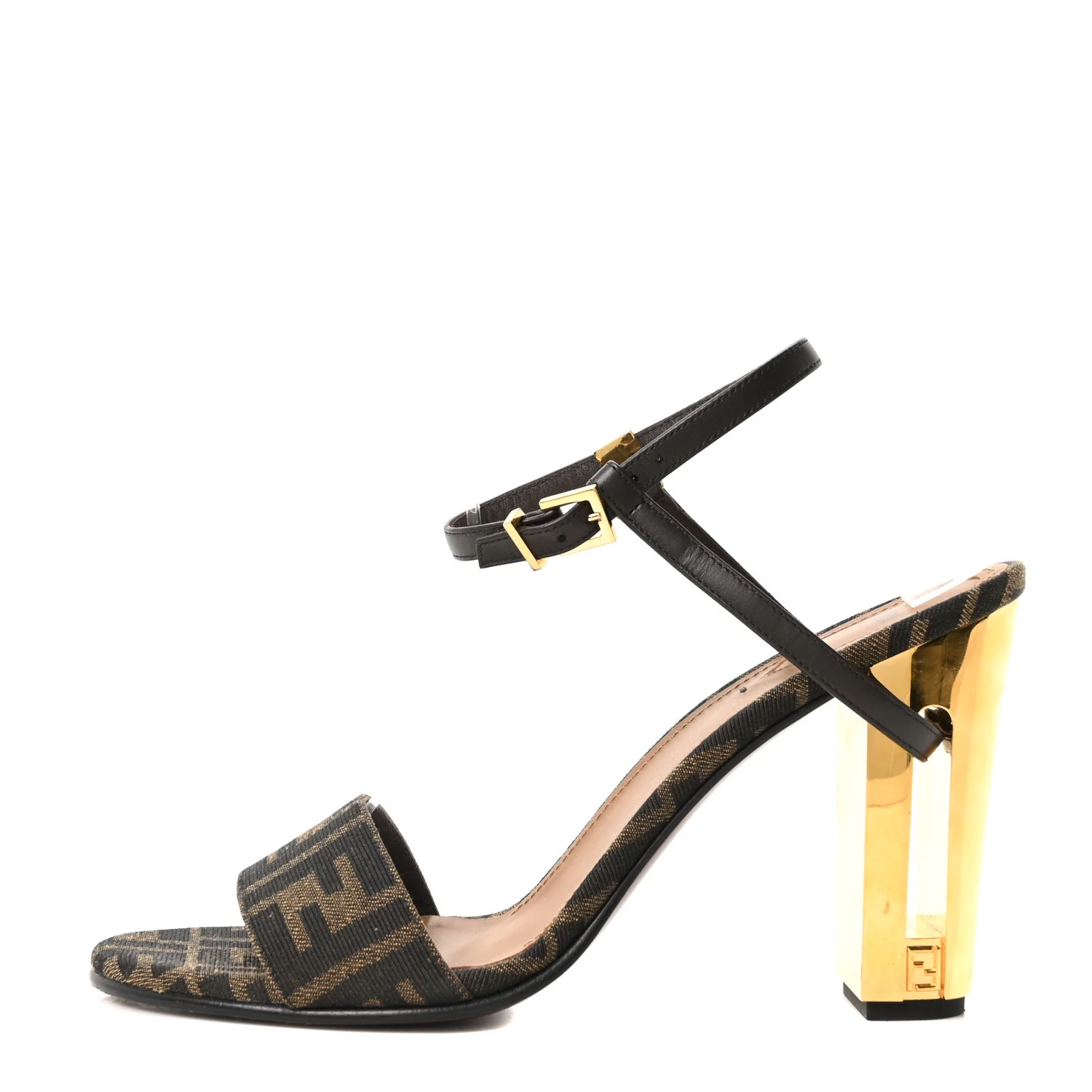 Fabric Jacquard FF Delfina Sandals 41 Tobacco Moro - Image 2