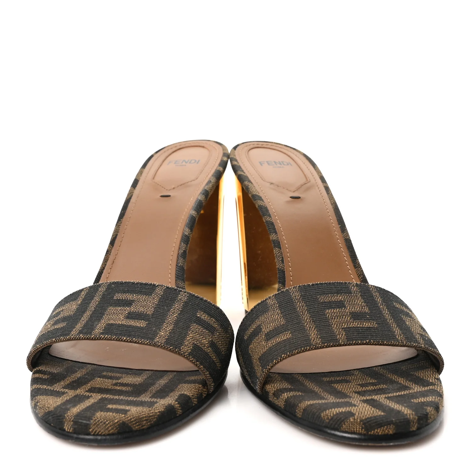 Fabric Jacquard FF Delfina Sandals 41 Tobacco Moro - Image 4