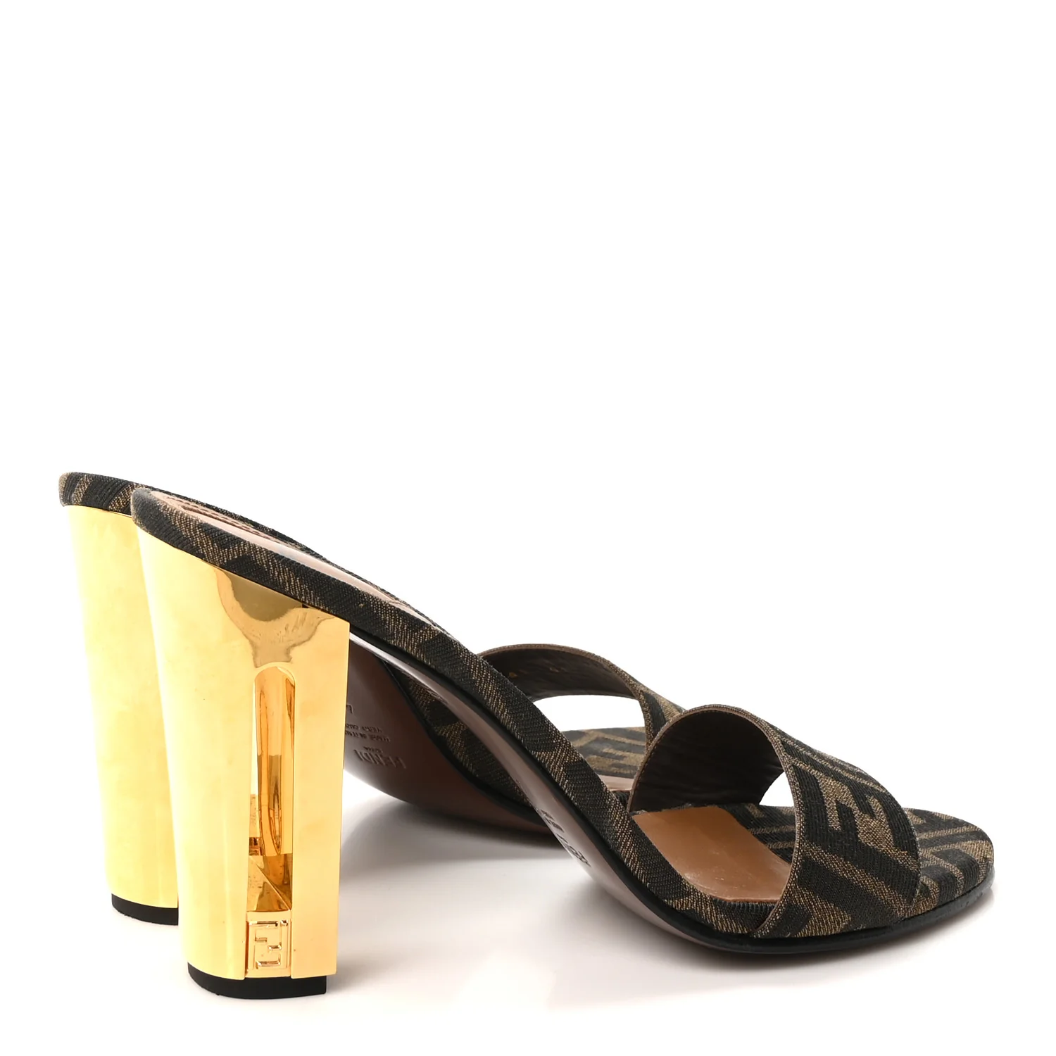 Fabric Jacquard FF Delfina Sandals 41 Tobacco Moro - Image 8