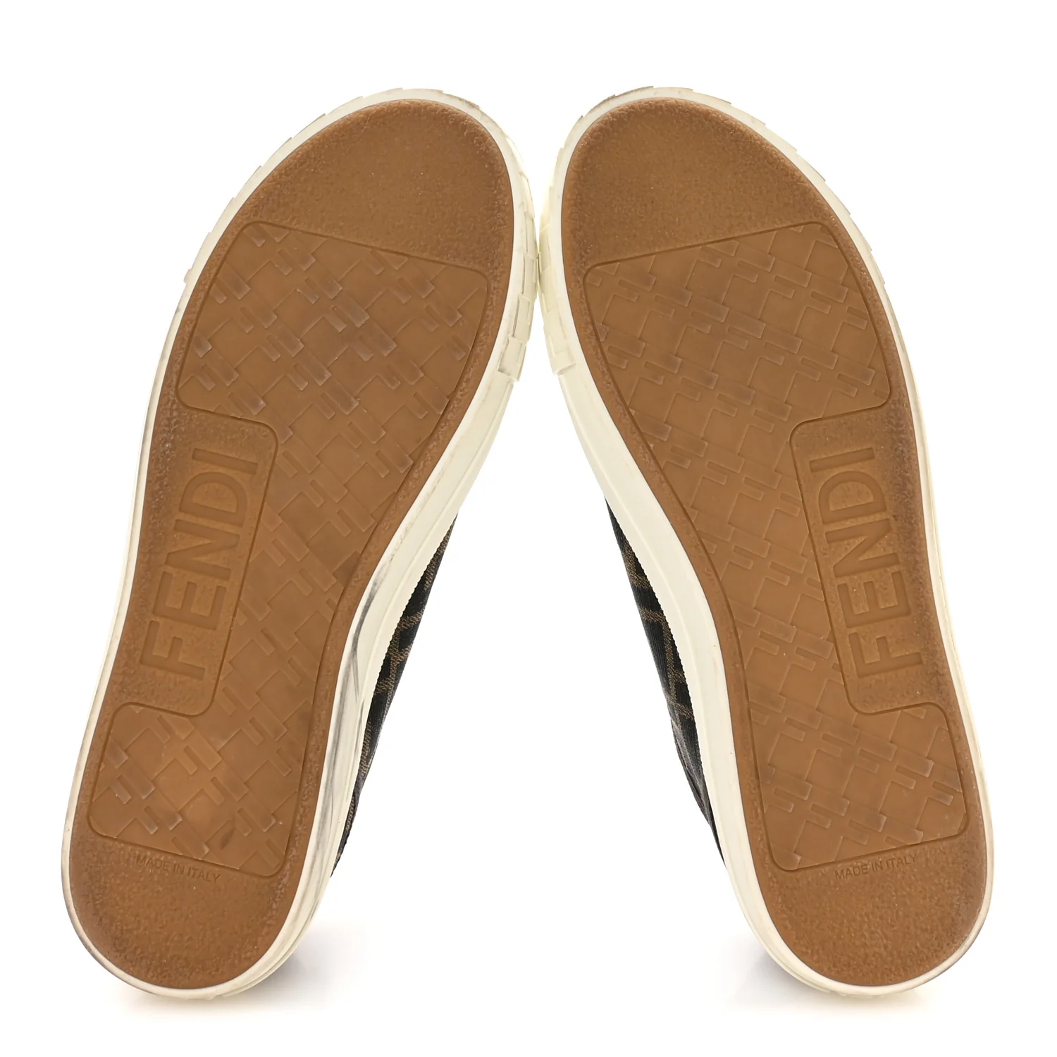 Fabric Jacquard FF Womens Domino Low Top Sneakers 40 Tobacco - Image 6