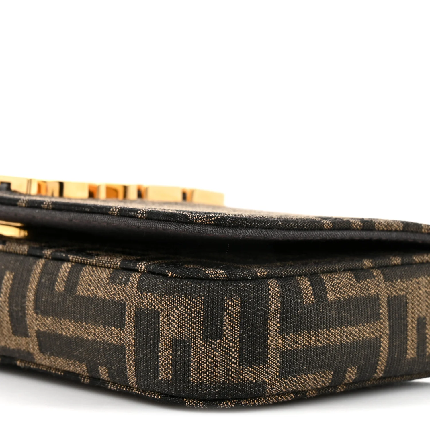 Fabric Jacquard Vitello Grace FF 1974 Fendigraphy Wallet On Chain Tobacco Moro Ebano - Image 11