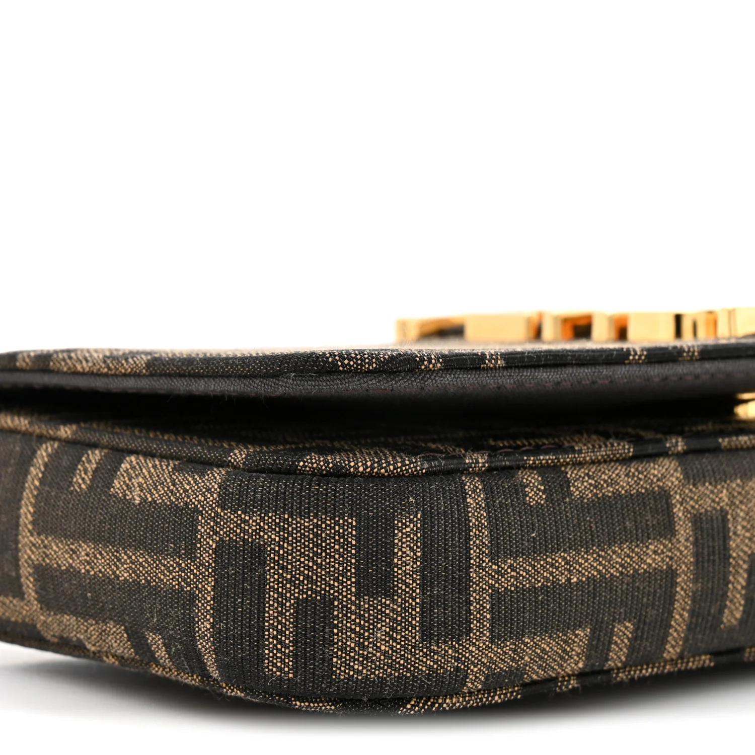 Fabric Jacquard Vitello Grace FF 1974 Fendigraphy Wallet On Chain Tobacco Moro Ebano - Image 12