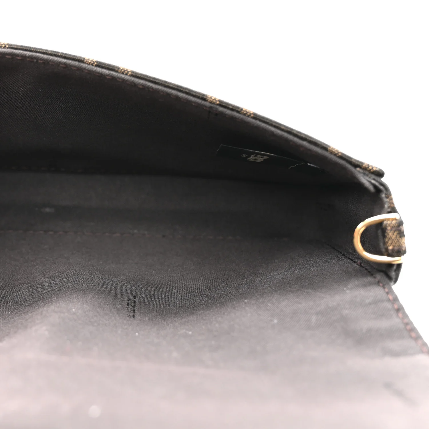 Fabric Jacquard Vitello Grace FF 1974 Fendigraphy Wallet On Chain Tobacco Moro Ebano - Image 6