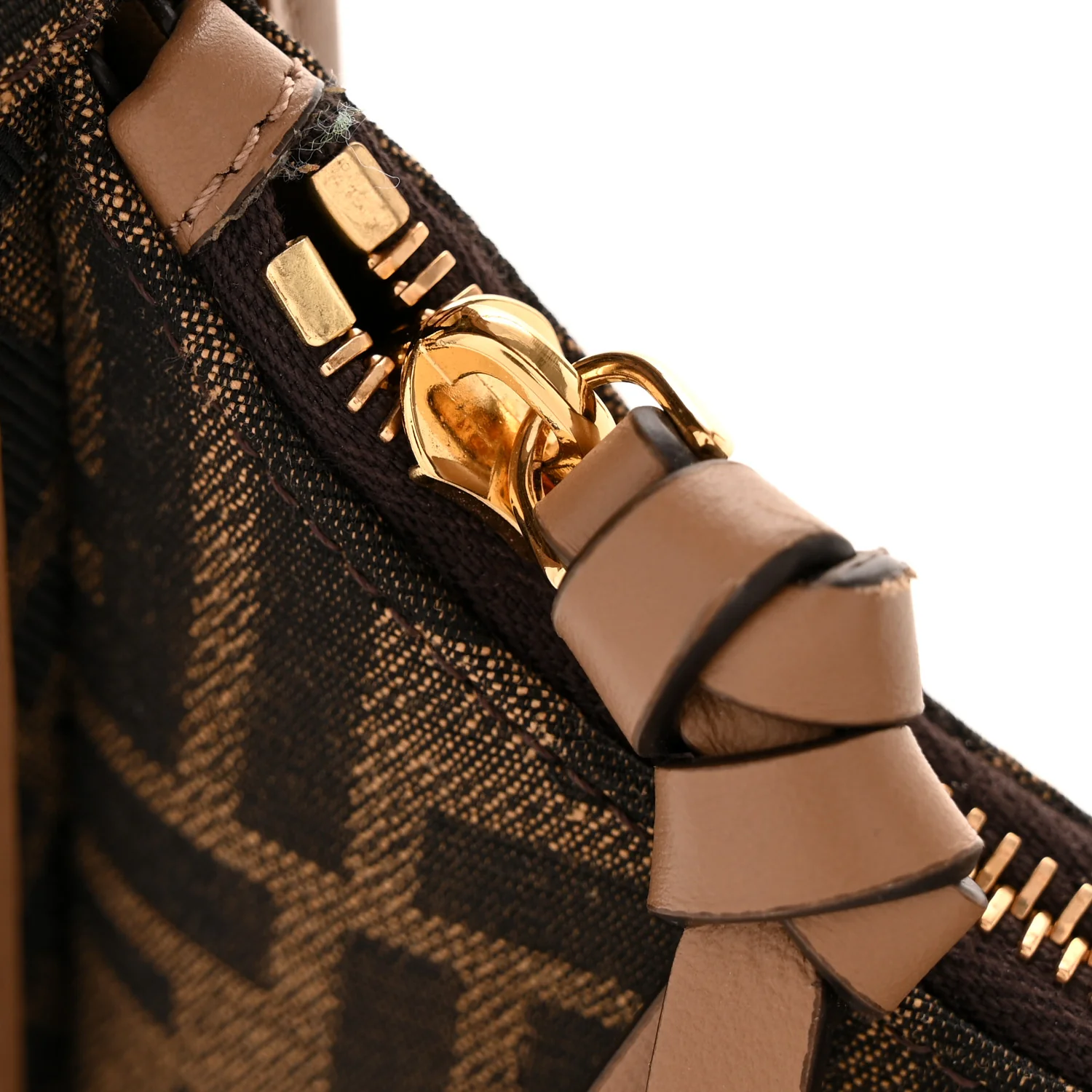 Fabric Jacquard Vitello Grace FF 1974 Mini Fendessence Shoulder Bag Tobacco Moro Ebano - Image 11