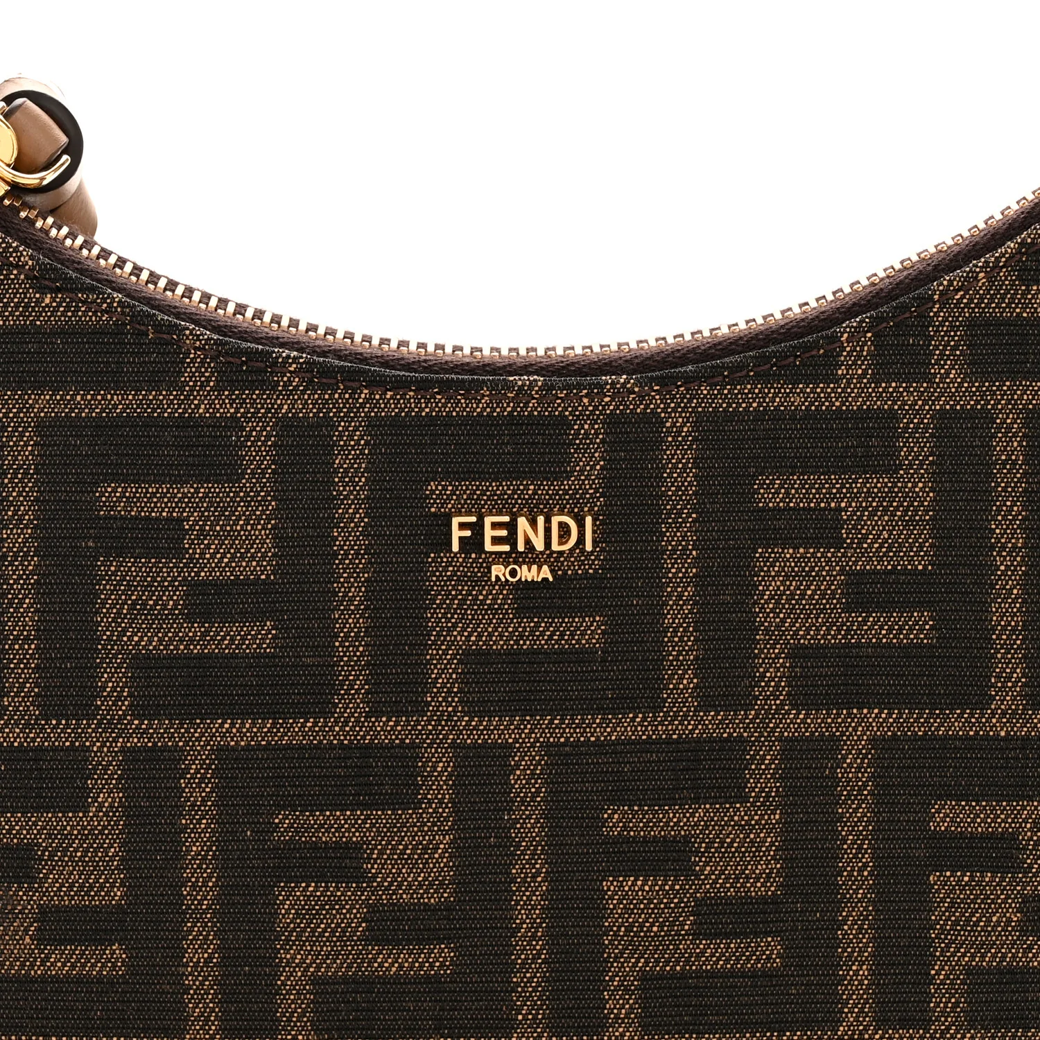 Fabric Jacquard Vitello Grace FF 1974 Mini Fendessence Shoulder Bag Tobacco Moro Ebano - Image 8