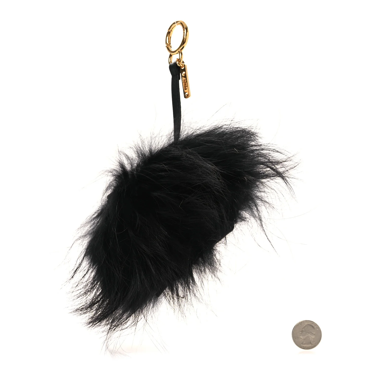 Fox Fur Calfskin Hypnoteyes Coin Purse Bag Bug Charm Black - Image 2
