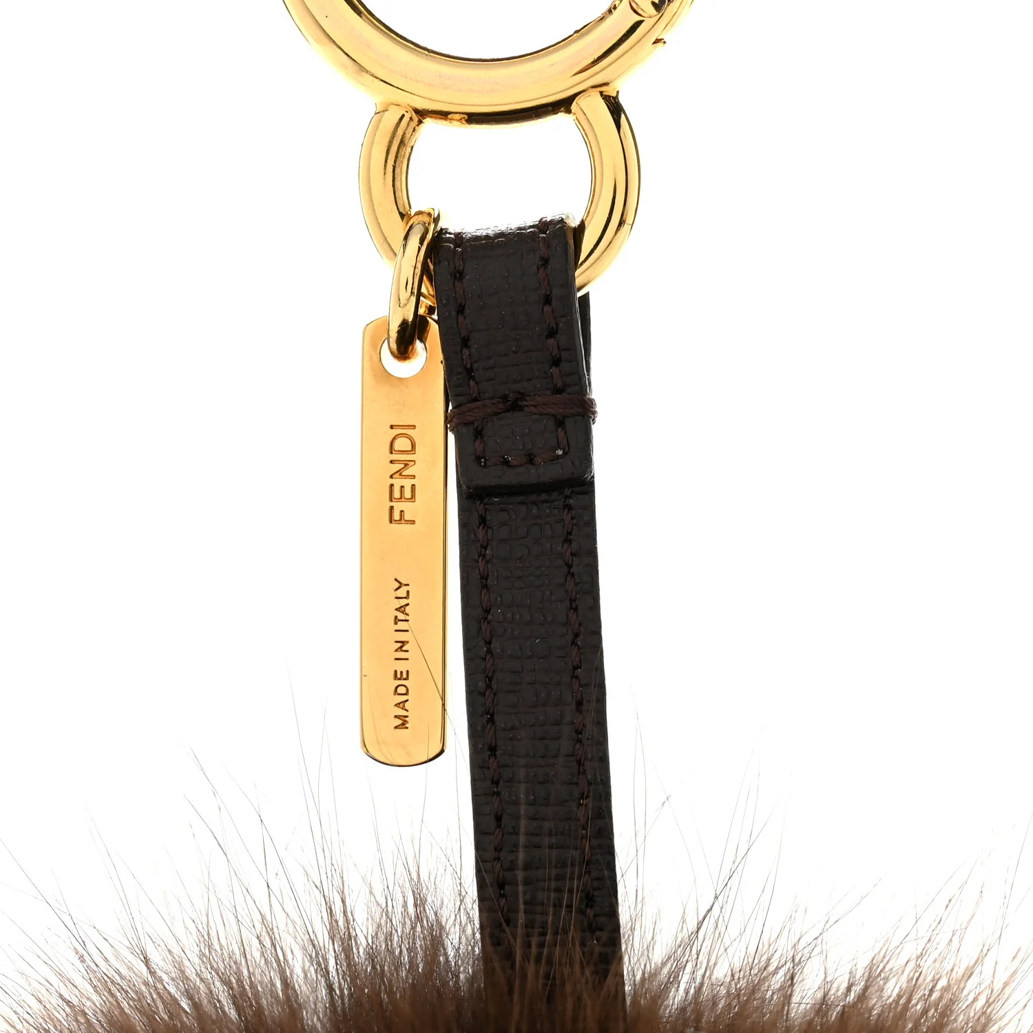Fox Fur Vitello Elite Pom Pom Bag Charm Moro - Image 3