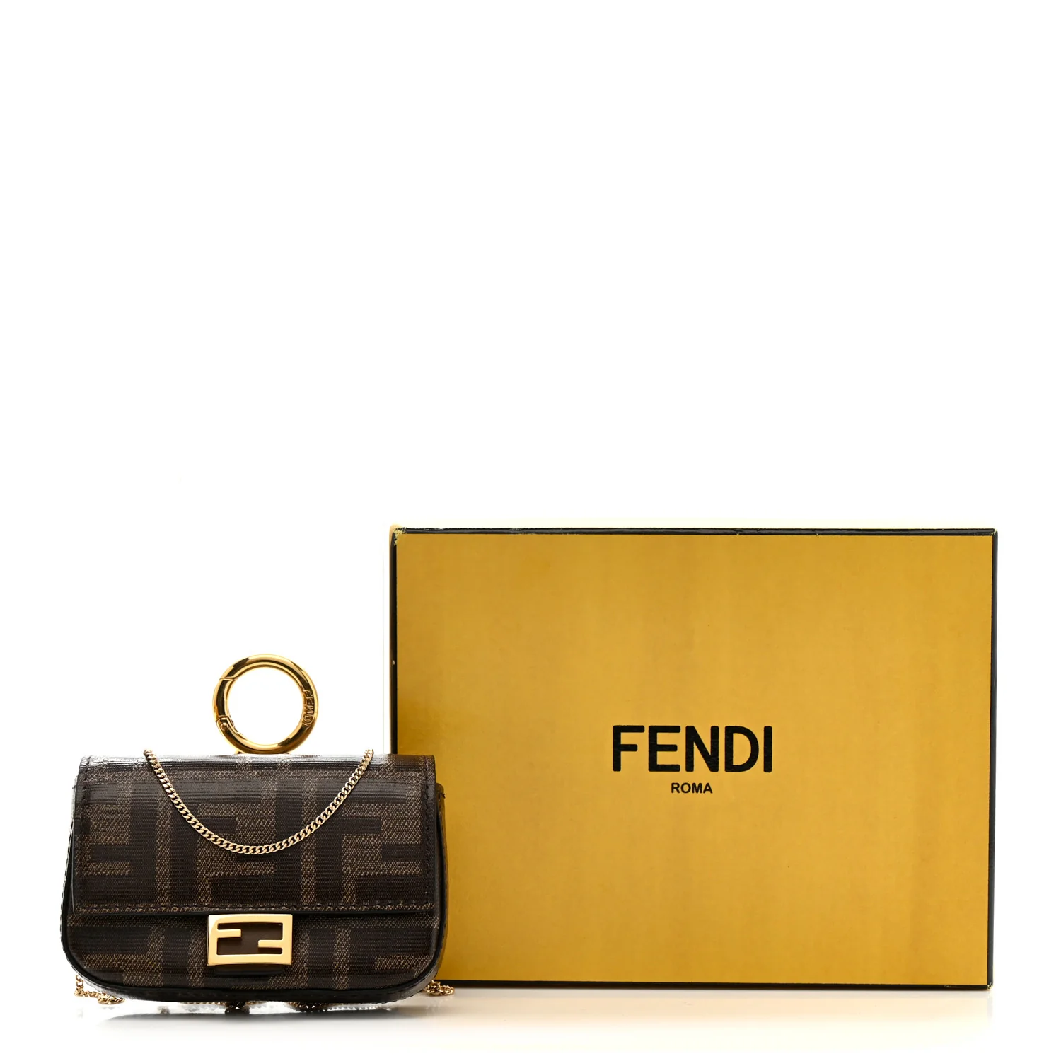 Glazed Fabric FF 1974 Nano Baguette Charm Mogano Panna - Image 11