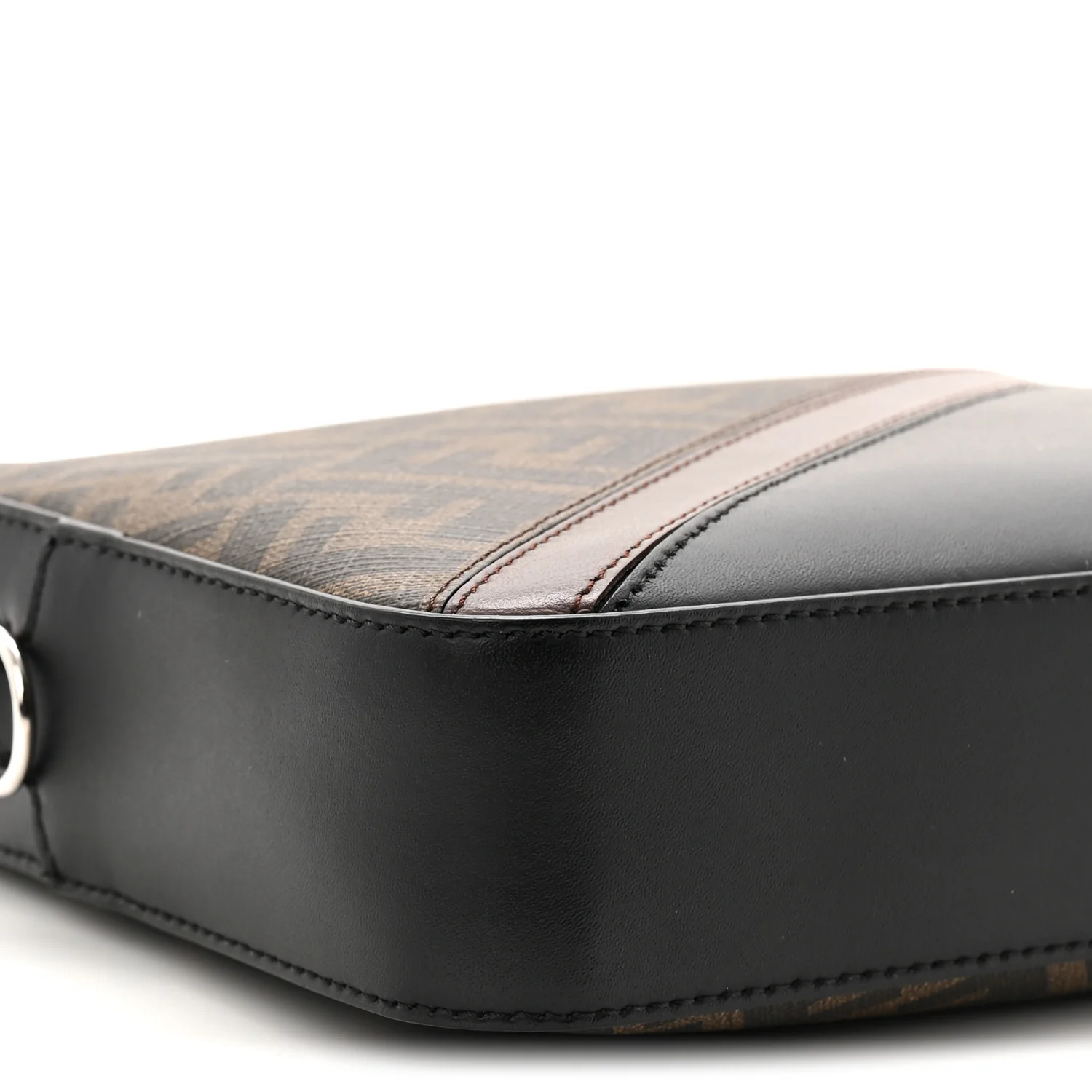 Glazed Fabric Vitello Liberty FF 1974 Diagonal Medium Camera Case Tobacco Moresco Black - Image 17