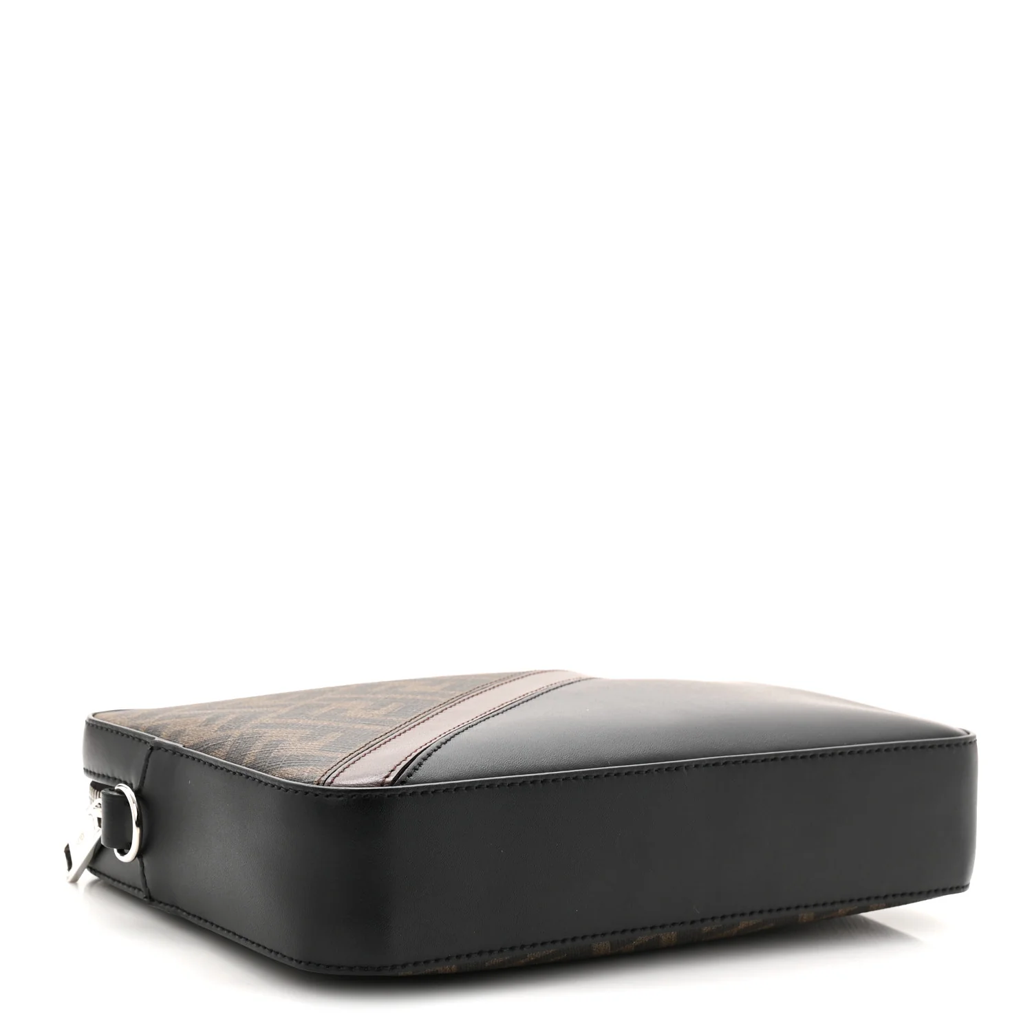 Glazed Fabric Vitello Liberty FF 1974 Diagonal Medium Camera Case Tobacco Moresco Black - Image 7