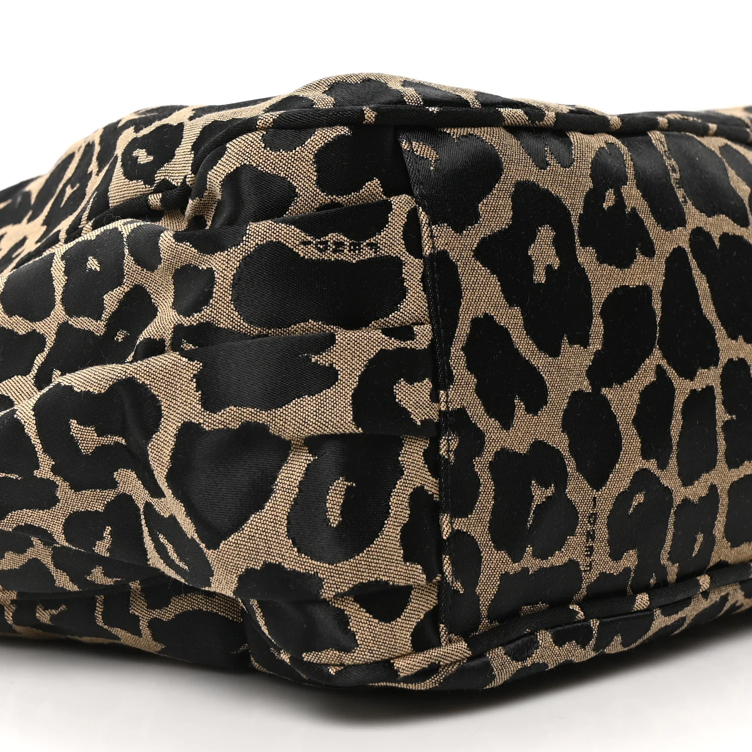 Jacquard Leopard Print Mia Shoulder Bag Taupe Black - Image 9