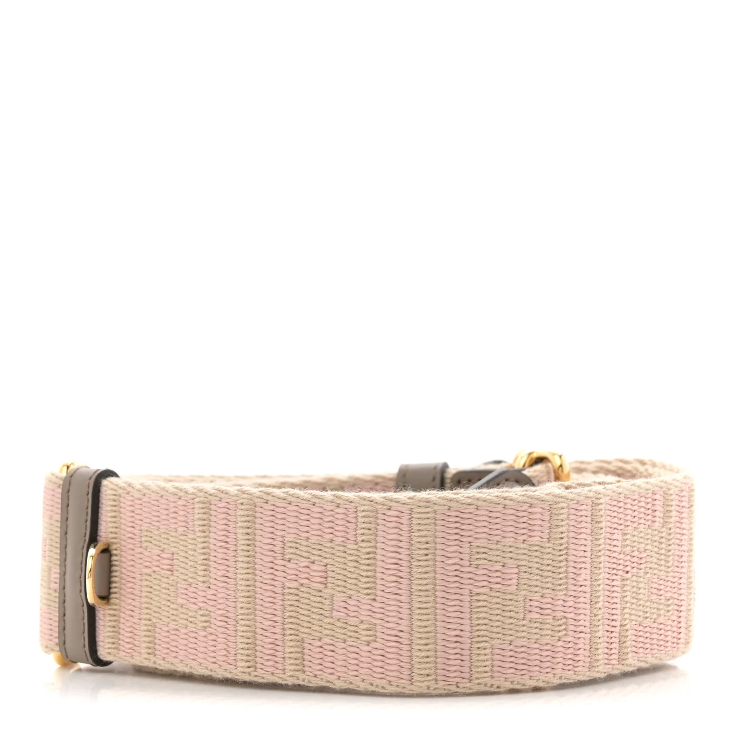 Jacquard Ribbon Vitello King FF Bi-Color Intreccio Adjustable Strap You Corda Rosa - Image 2